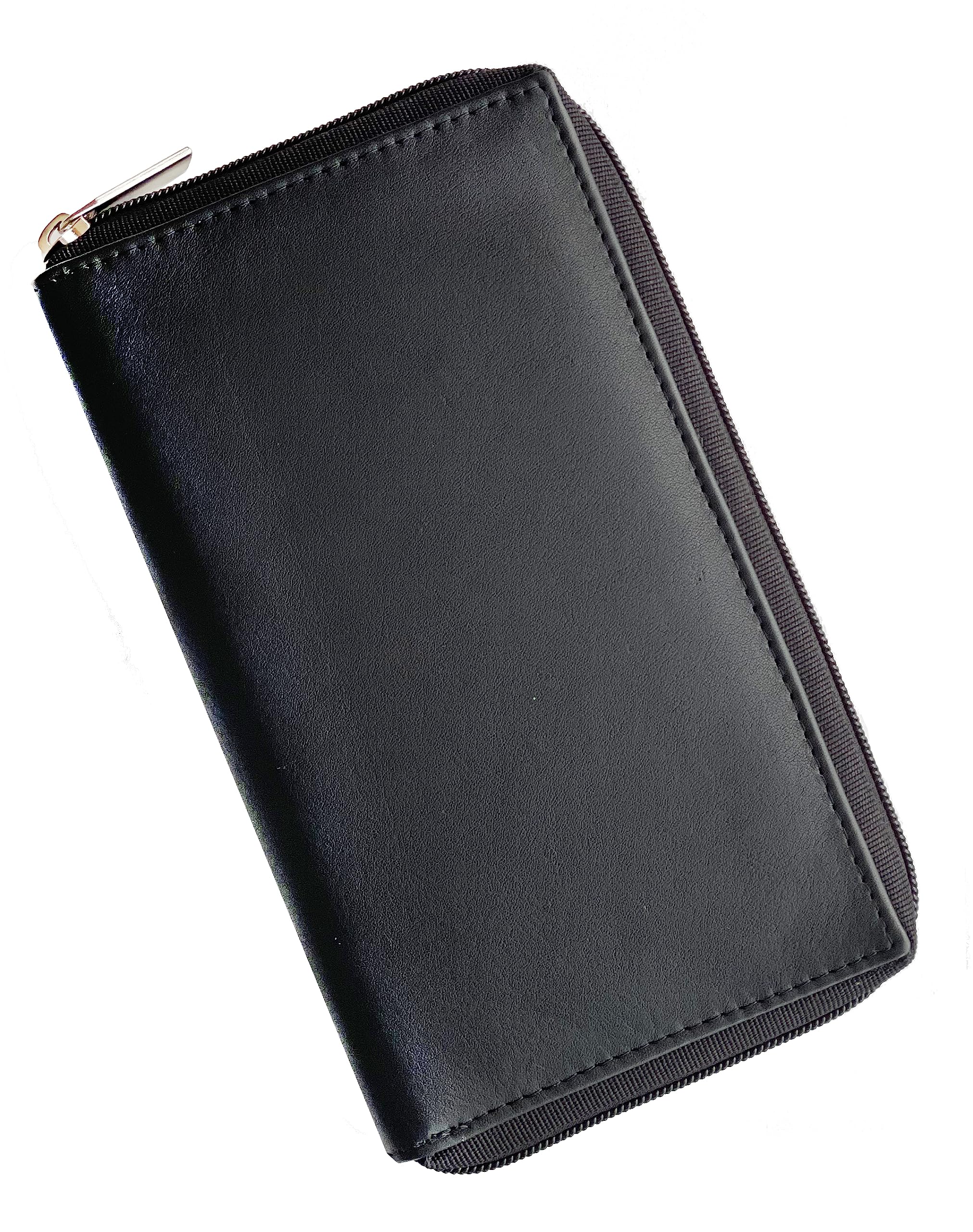 Genuine Leather Zippered Credit Card Wallet Organizer for Women - Slim RFID Blocking Wallet with Multiple Card Slots - Perfect for Travel, Shopping & Everyday Use