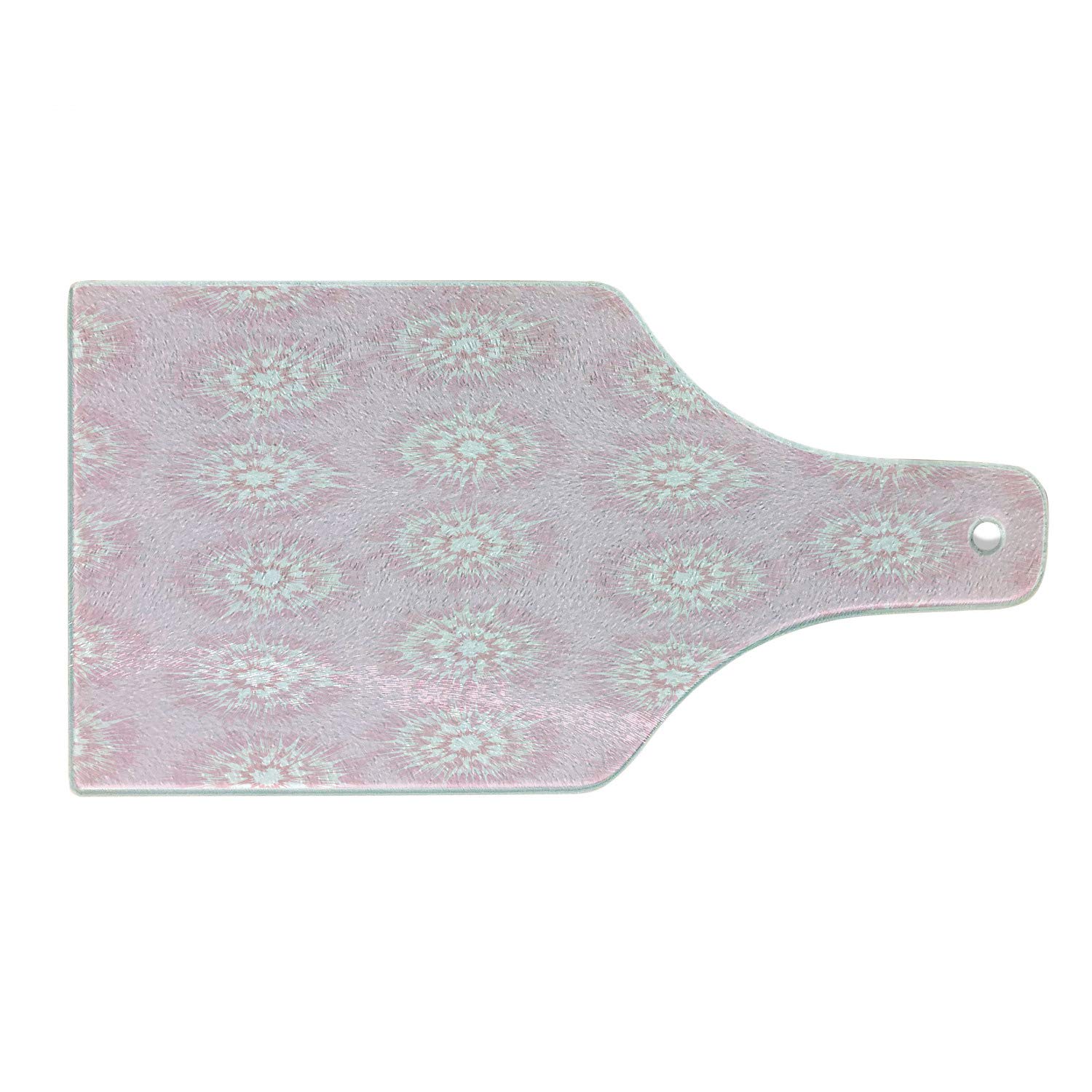 Ambesonne Pastel Cutting Board - Soft Abstract Shapes & Antique Rose Motif - Decorative Tempered Glass Serving Board for Kitchen & Dining - Wine Bottle Design in Pale Pink & White - Perfect for Cheese Platters, Charcuterie & Wine Pairings