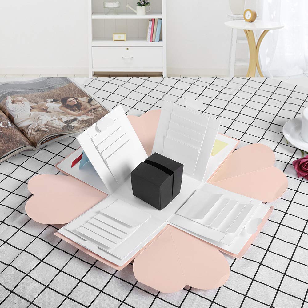 Creative Explosion Box Album - Wedding Gift (Pink & White) for Anniversary & Proposal