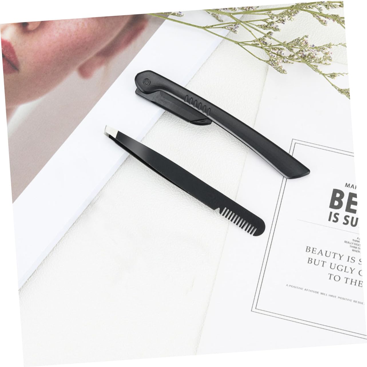4 Pack Eyebrow Razors for Women - Facial Hair Removal & Dermaplaning Tools with Precision Blades - Perfect for Eyebrow Shaping, Peach Fuzz Removal & Smooth Skin - Includes Barber Station Organizer & Tweezers - Ideal for Home Salon, Travel & DIY Beauty Care