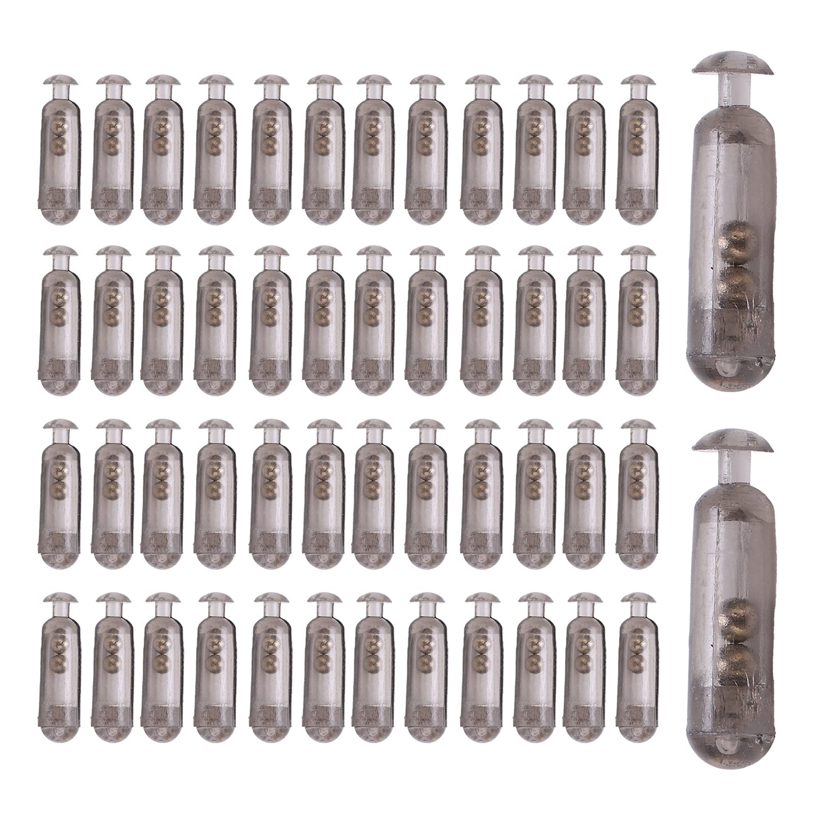 Vbestlife 50pcs 15mm Durable Fishing Lure Insert Tube Rattles - Soft Fishing Bait Rattles for Bass, Walleye & Trout - Ideal for Freshwater & Saltwater Fishing Gear
