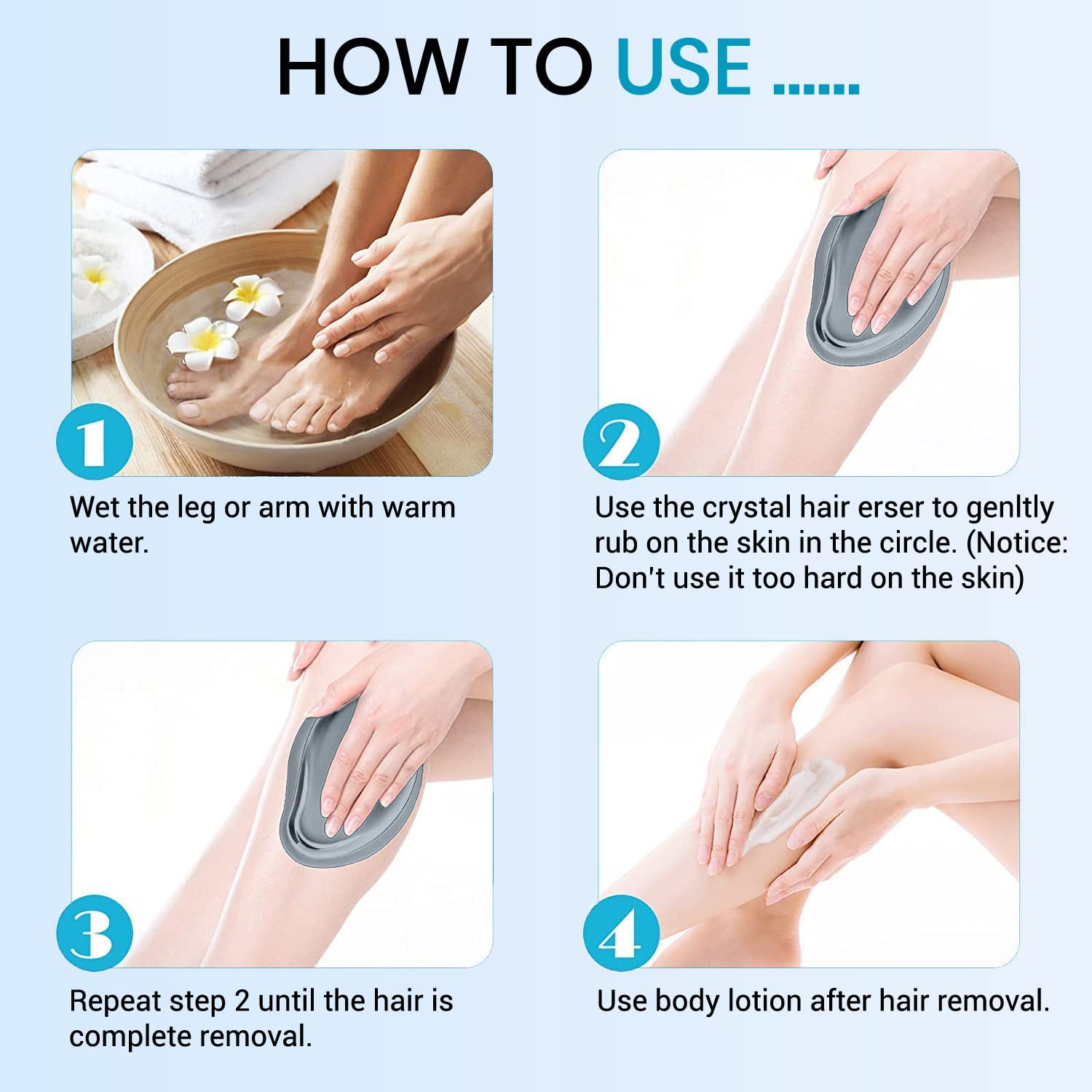 **Crystal Hair Eraser – Painless Hair Removal Tool for Women & Men | Exfoliating & Smoothing for Arms & Legs | Fast & Easy at-Home Hair Removal for Silky Skin**    *(Perfect for pre-beach prep, post-waxing touch-ups, or daily smooth skin maintenance!)*