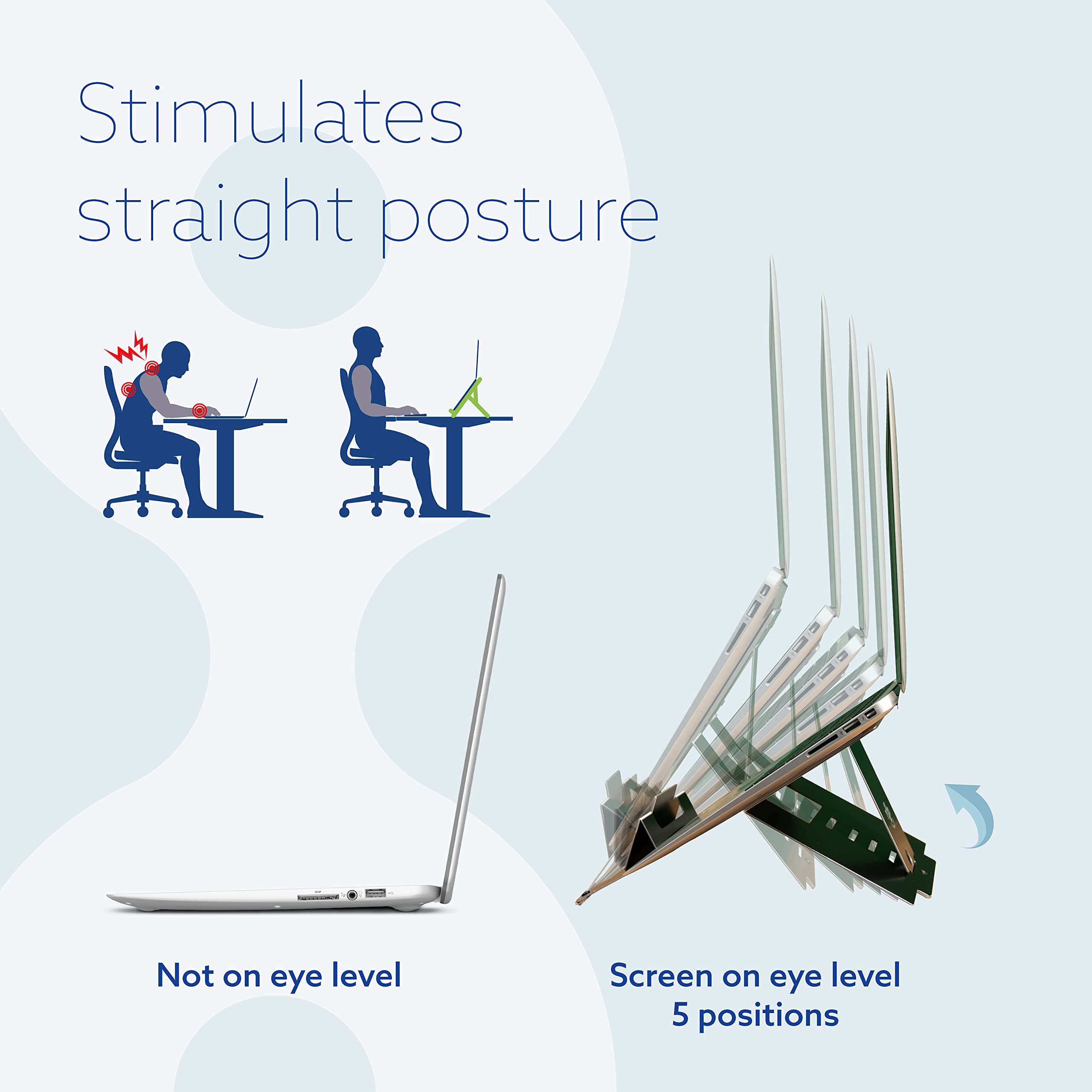 Ultra-Thin Aluminum Ergonomic Laptop Stand - Adjustable Portable Notebook Riser for 10-22