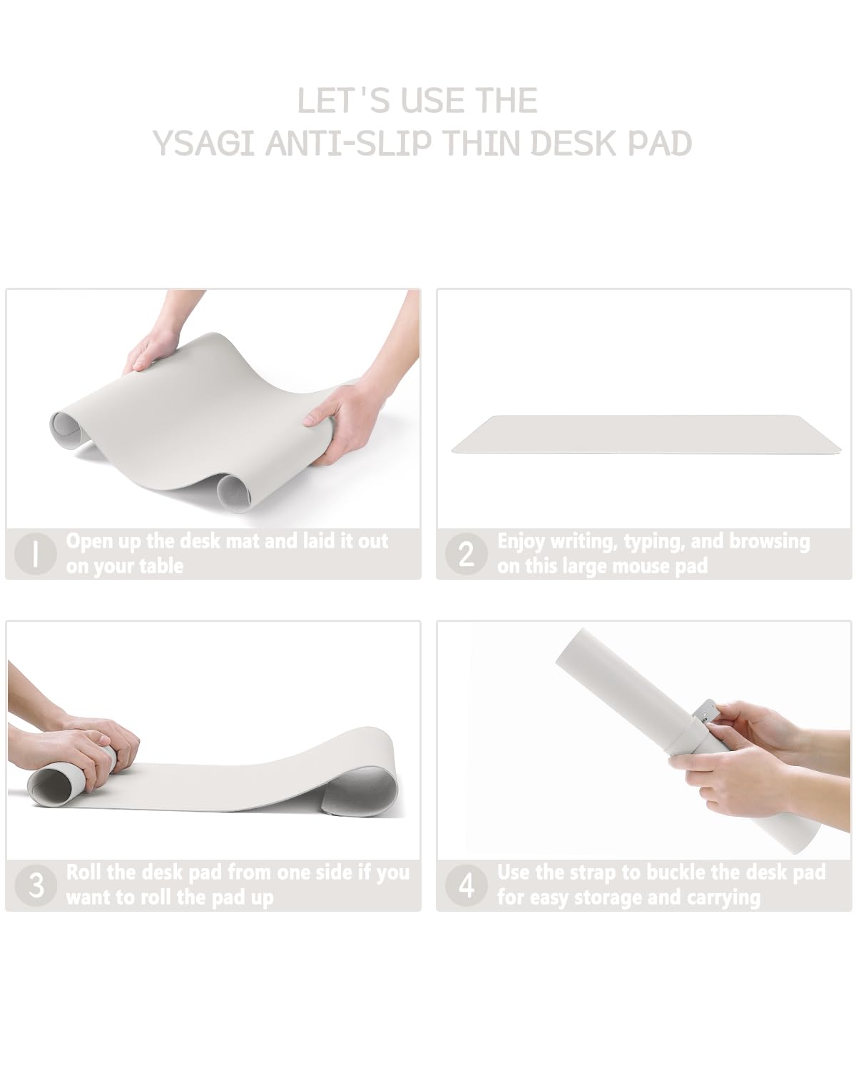Non-Slip Waterproof PVC Leather Desk Pad - Ultra Thin Large Mouse Pad & Laptop Writing Mat for Office & Home - Easy Clean Table Protector (31.5