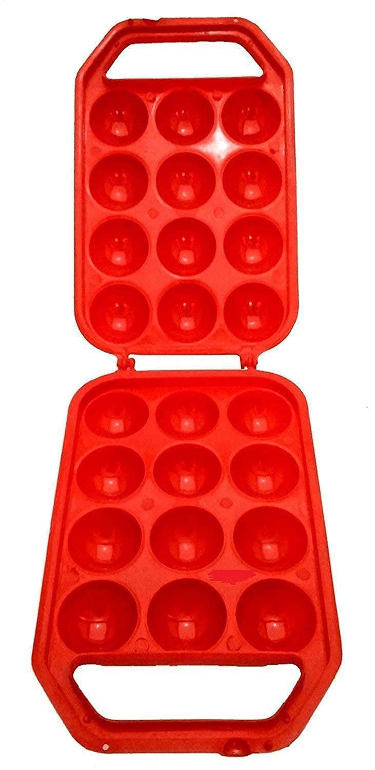 AVMPHD 12 Egg Holder - Durable Plastic Egg Storage Container & Carrier Tray for Refrigerator, Picnics, Camping, and Travel - Multicolor