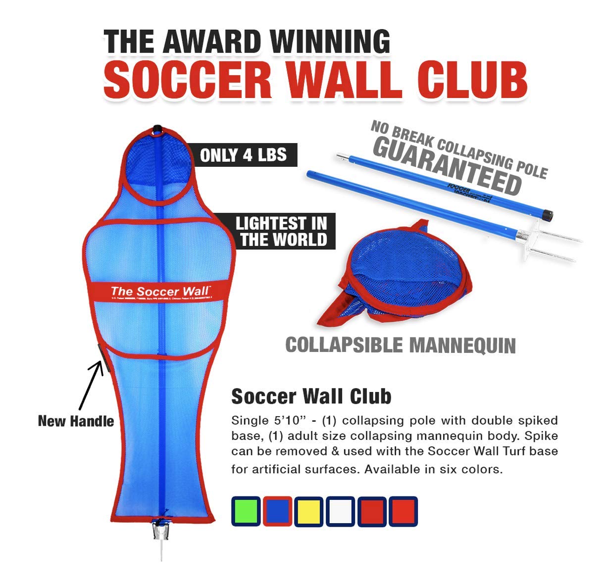 Portable Soccer Training Wall for Adults - Adjustable Defender Rebounder with Carry Bag - Perfect for Solo Drills, Passing Practice & Goalkeeper Training