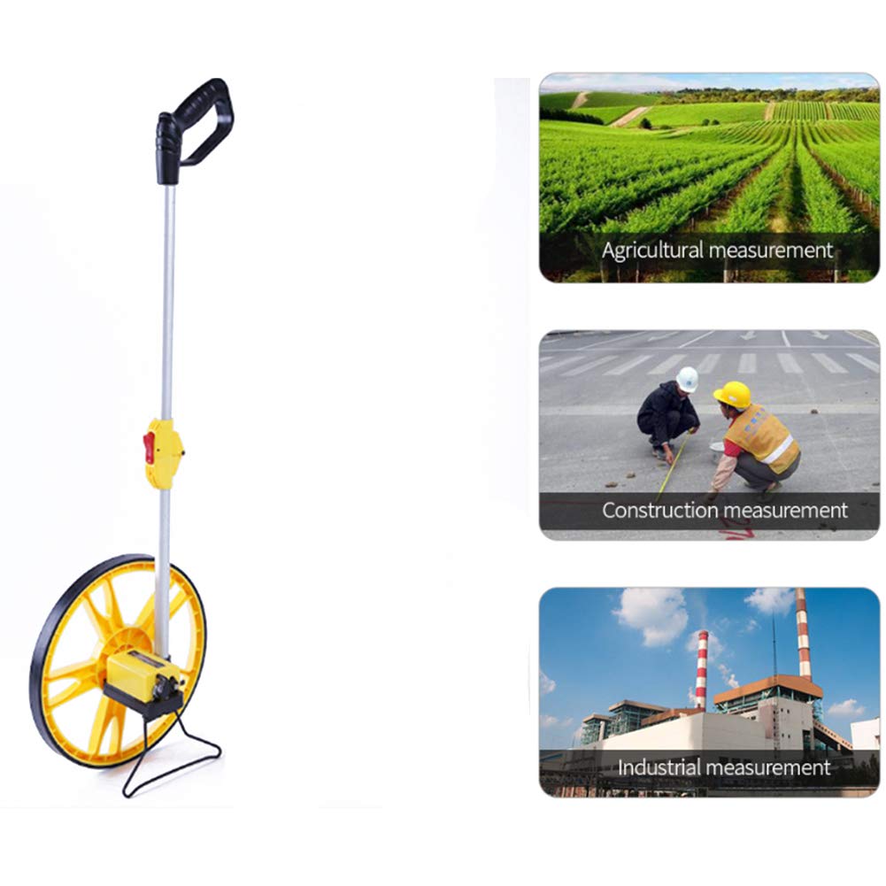 Portable Collapsible Measuring Wheel - Handheld Mechanical Distance Measuring Tool with Range Finder for Construction, Landscaping & Outdoor Projects
