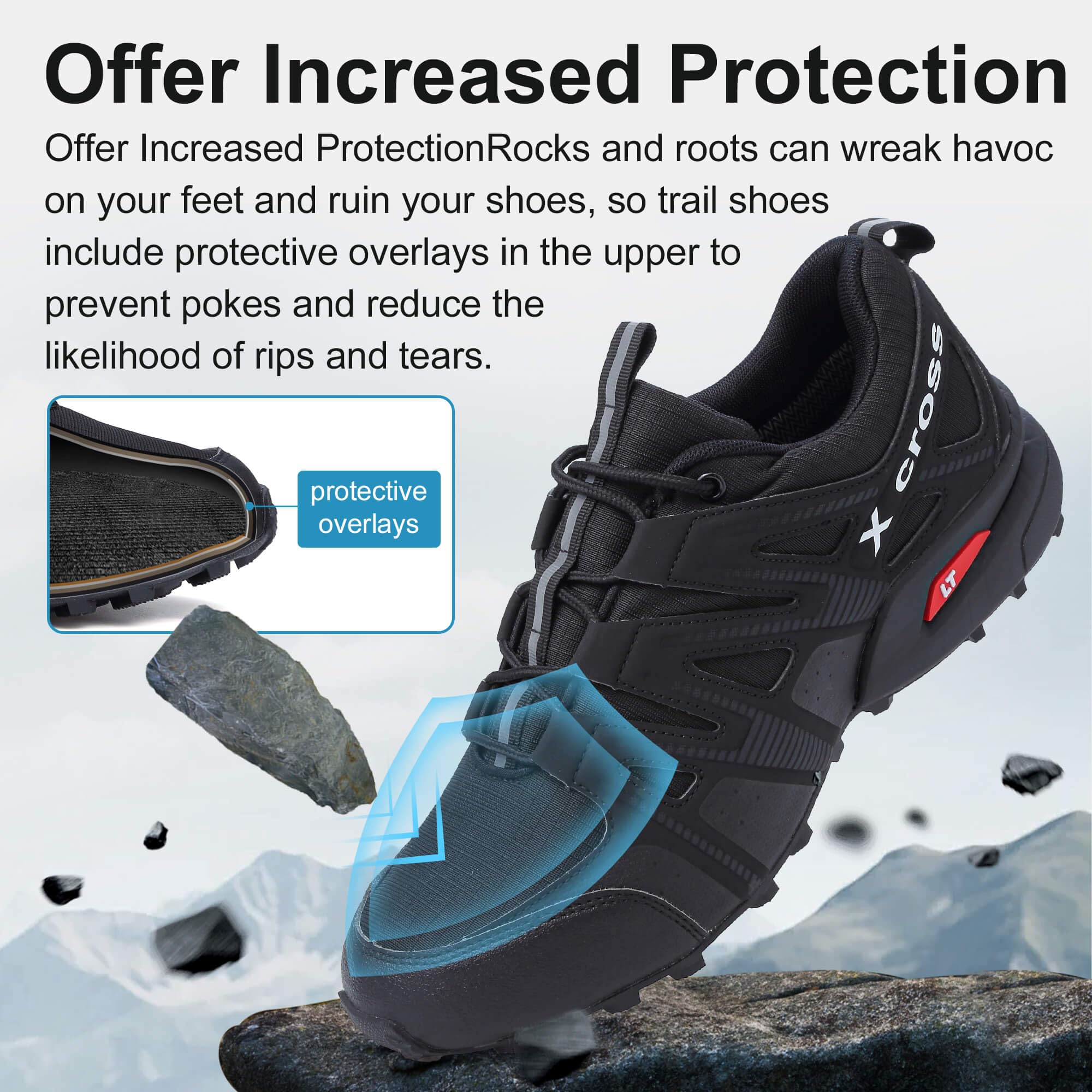 ZiiTop Men's Waterproof Trail Running Shoes - Lightweight Breathable Hiking Sneakers for Outdoor Trekking & Cross Training | Non-Slip All-Terrain Walking Shoes for Men | Perfect for Mountain Trails, Gym Workouts & Daily Wear
