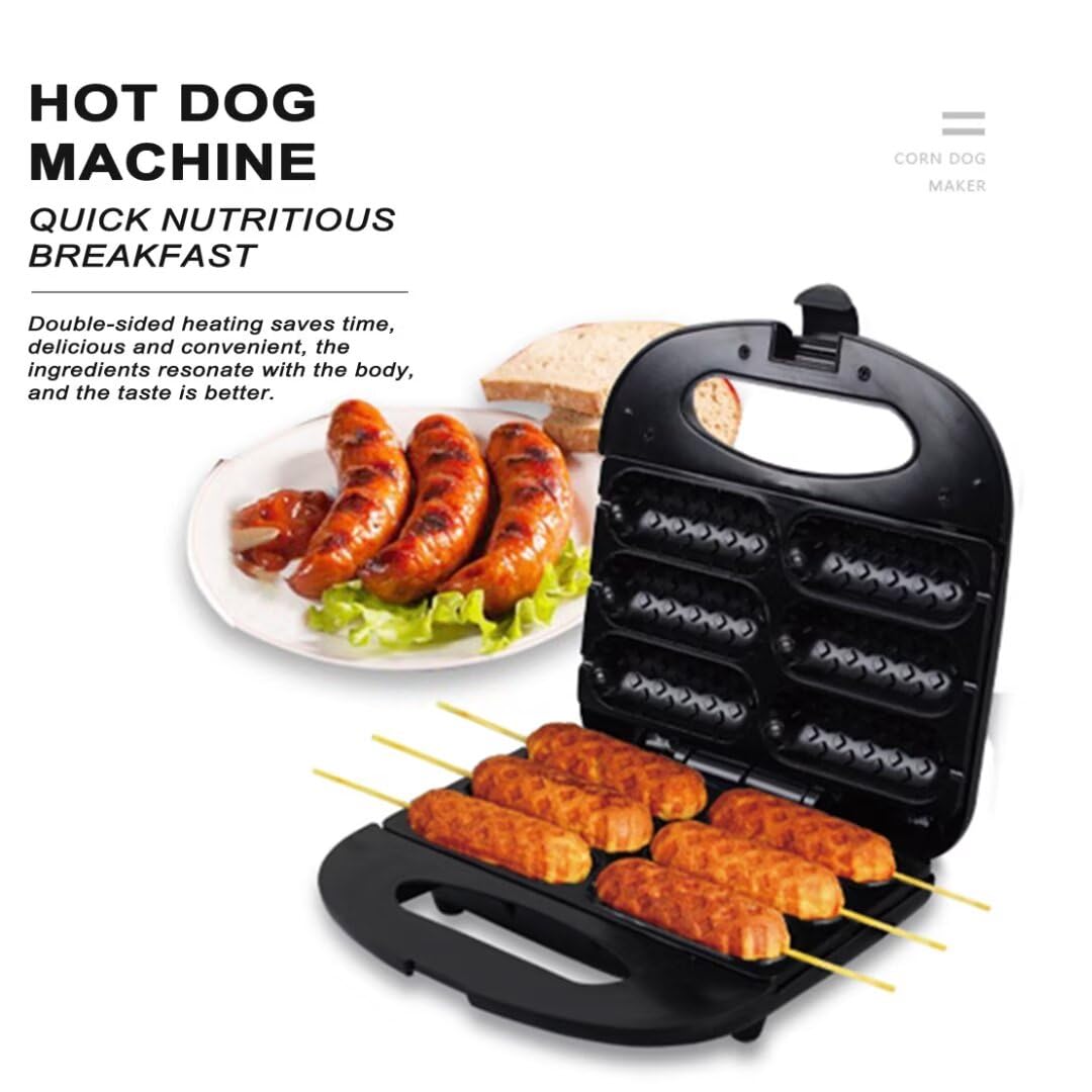 3-in-1 Waffle Maker, Donut Maker & Hot Dog Machine - Removable Non-Stick Plates for Waffles, Pancakes, Paninis, Steaks & Desserts - Perfect for Home Kitchen, Breakfast, Lunch & Snacks