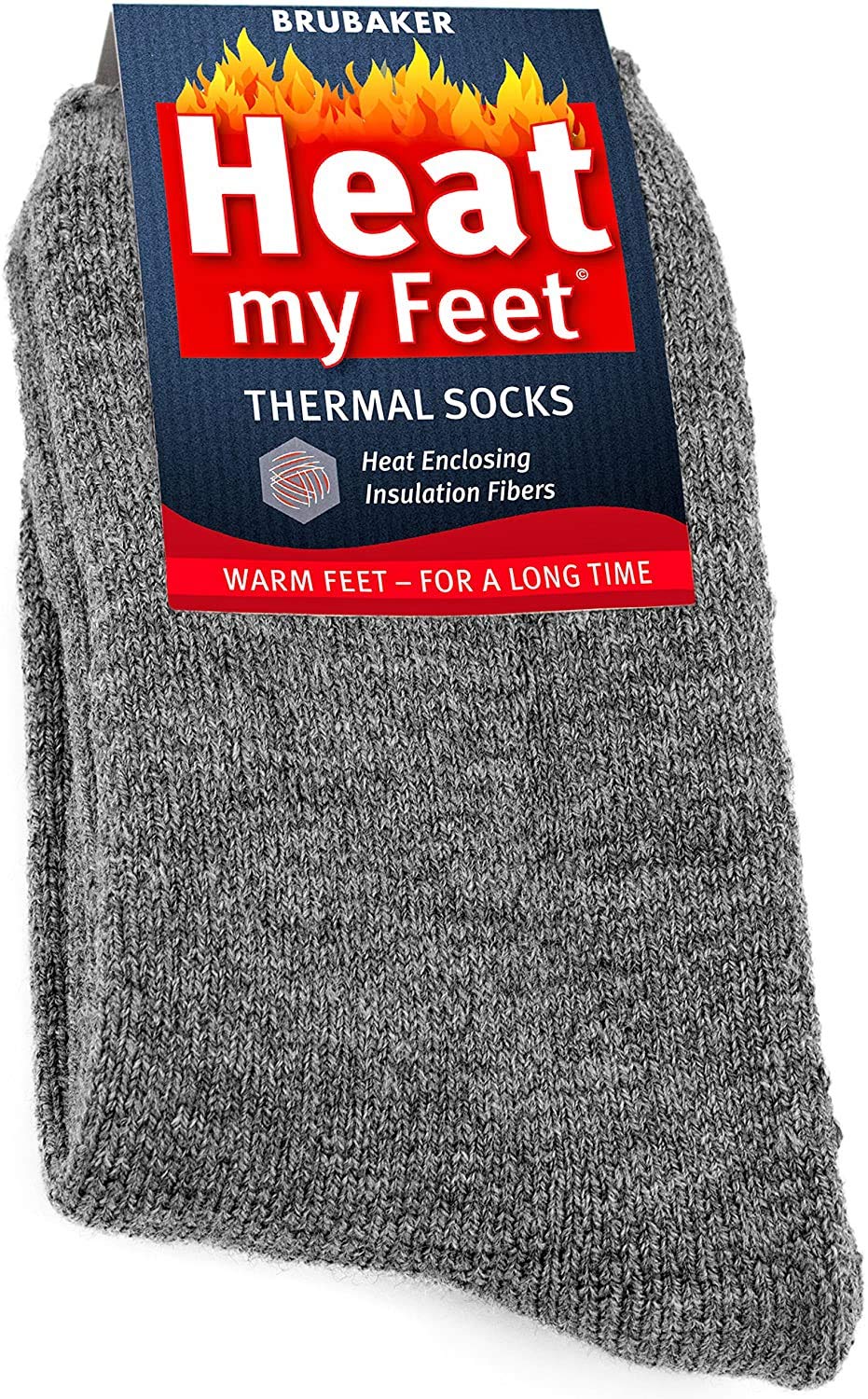2-Pack BRUBAKER Thermal Socks for Women & Men - Ultra Warm Winter Socks with Heat-Trapping Insulation Fibers - Perfect for Cold Weather, Hiking, Skiing & Outdoor Activities