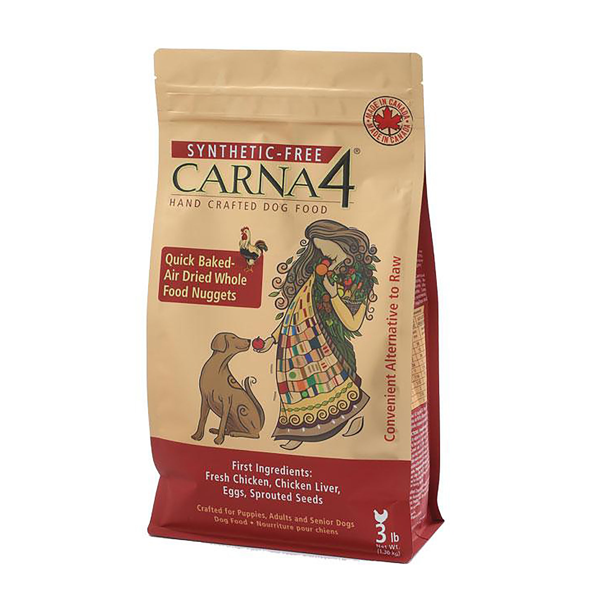 Carna4 Chicken Handcrafted Dog Food - Grain-Free, All-Natural Kibble for Small & Large Dogs - Perfect for Sensitive Stomachs & Active Pets - Indoor & Outdoor Feeding