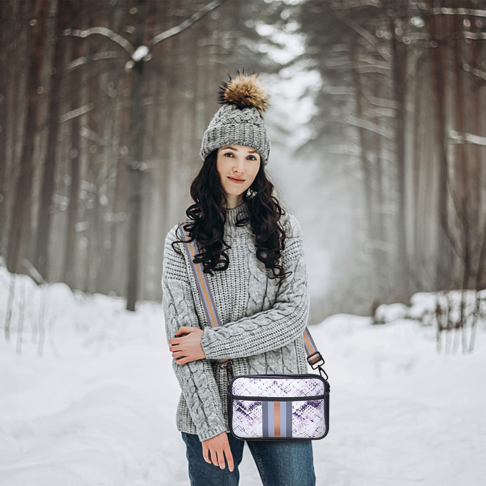 Neoprene Crossbody Bag for Women - Waterproof Messenger Tote by NIDOOT - Perfect for Travel, Work & Gym Essentials (Black)