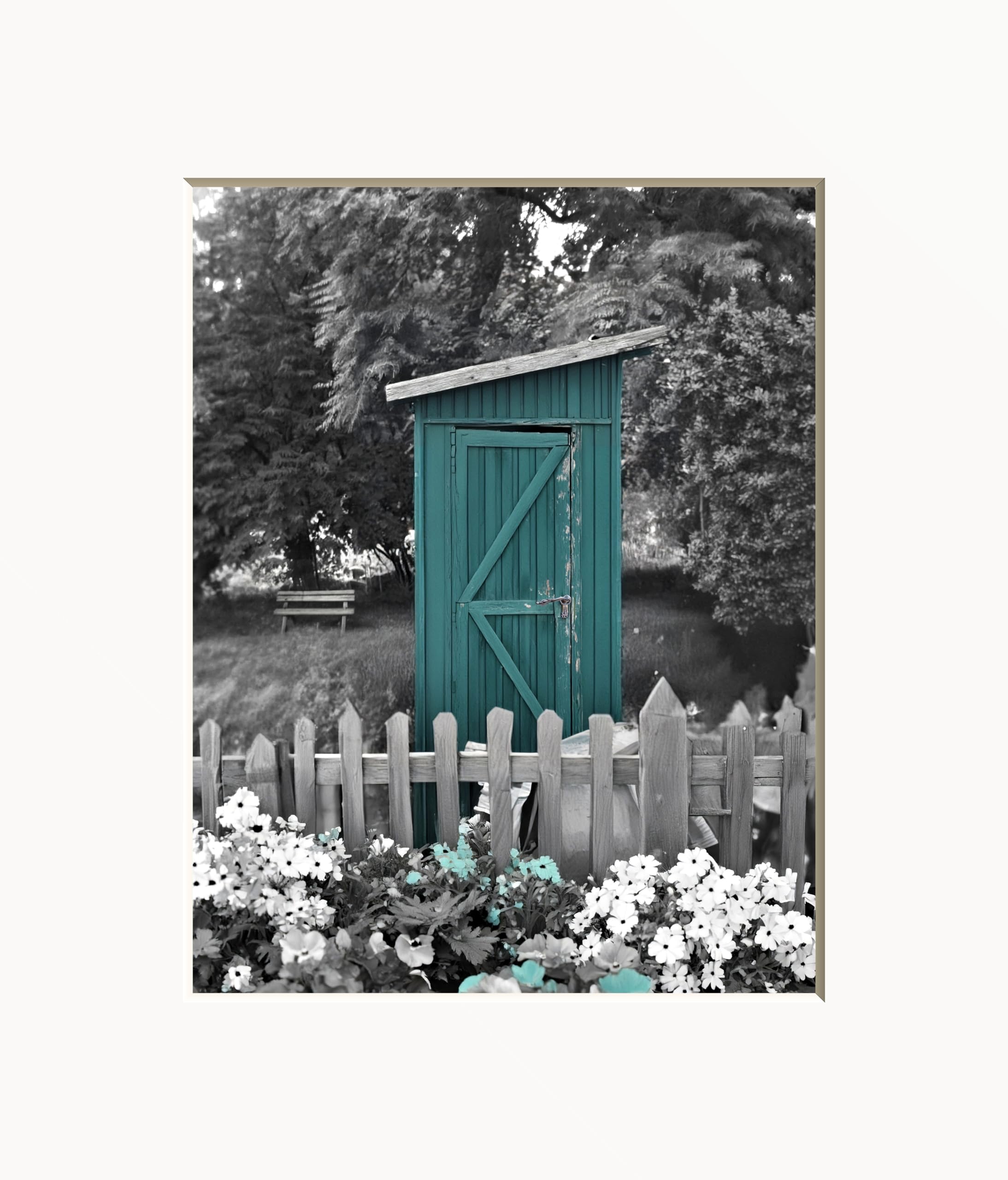 Handmade Teal Wall Art Print - Modern Farmhouse Bathroom Decor with Matted Finish | Perfect for Powder Room, Guest Bath or Farmhouse Style Home Decor