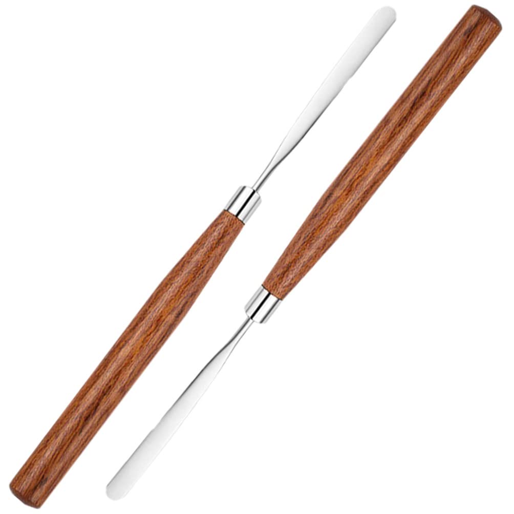 FRCOLOR 2-Pack Stainless Steel Makeup Spatula - Portable Foundation Spatula for Precise Makeup Application - Perfect for Professional Artists & Home Beauty Kits