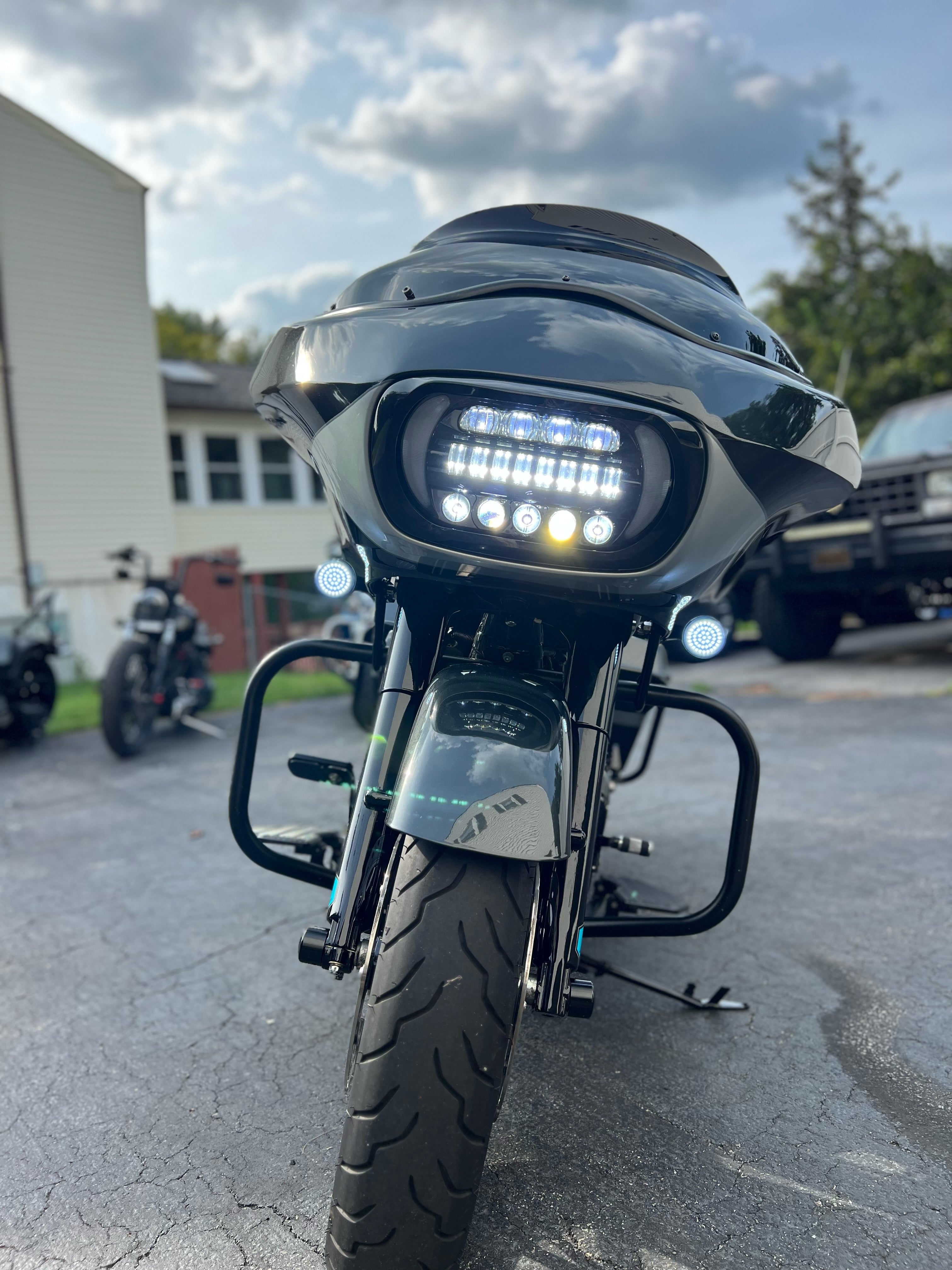 Eagle Lights Gen II LED Projection Headlight for 2004-2013 Harley Davidson Road Glide - High Visibility Motorcycle Headlight for Night Riding & Safety