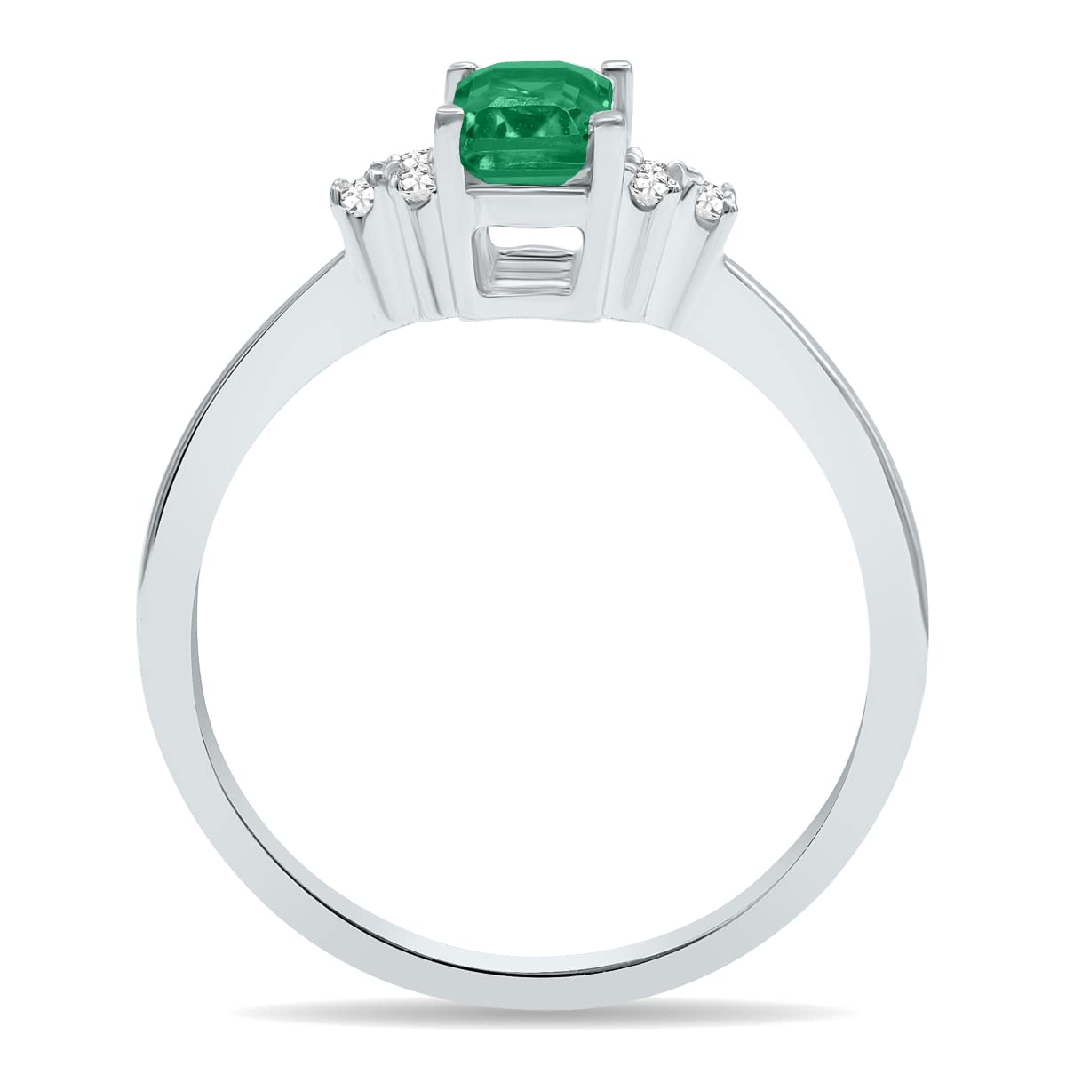 10K White Gold Gemstone & Diamond Ring - Emerald, Sapphire, Blue Topaz, Amethyst | Elegant Jewelry for Women, Perfect for Engagement, Anniversary & Special Occasions