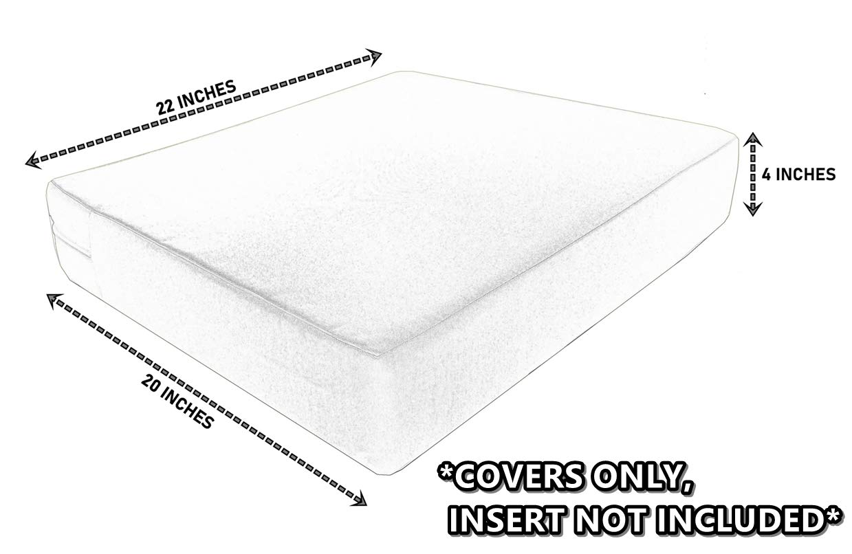 Waterproof UV-Resistant Patio Chair Cushion Covers - Indoor/Outdoor Use - Set of 4 (22x20x4 Inches, Majestic Royal) - Perfect for Poolside Lounging, Garden Furniture, and Patio Decor