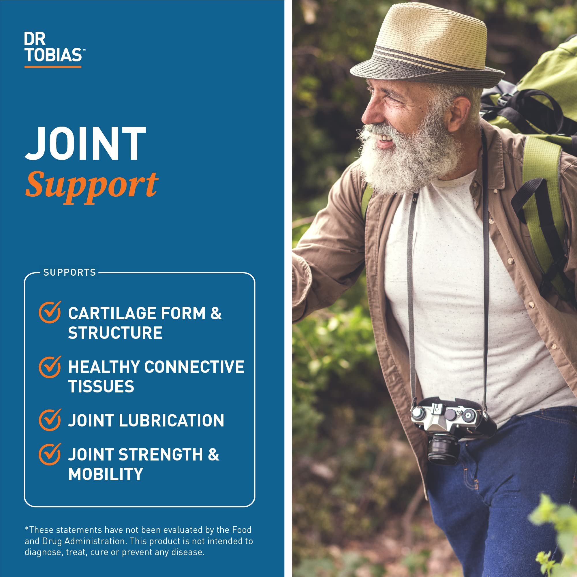 Dr. Tobias Joint Support Supplement with Glucosamine, Chondroitin & MSM - Extra Strength Joint Pain Relief for Men & Women - Supports Connective Tissue, Function & Flexibility - 240 Capsules - Ideal for Active Lifestyles, Sports & Arthritis Support