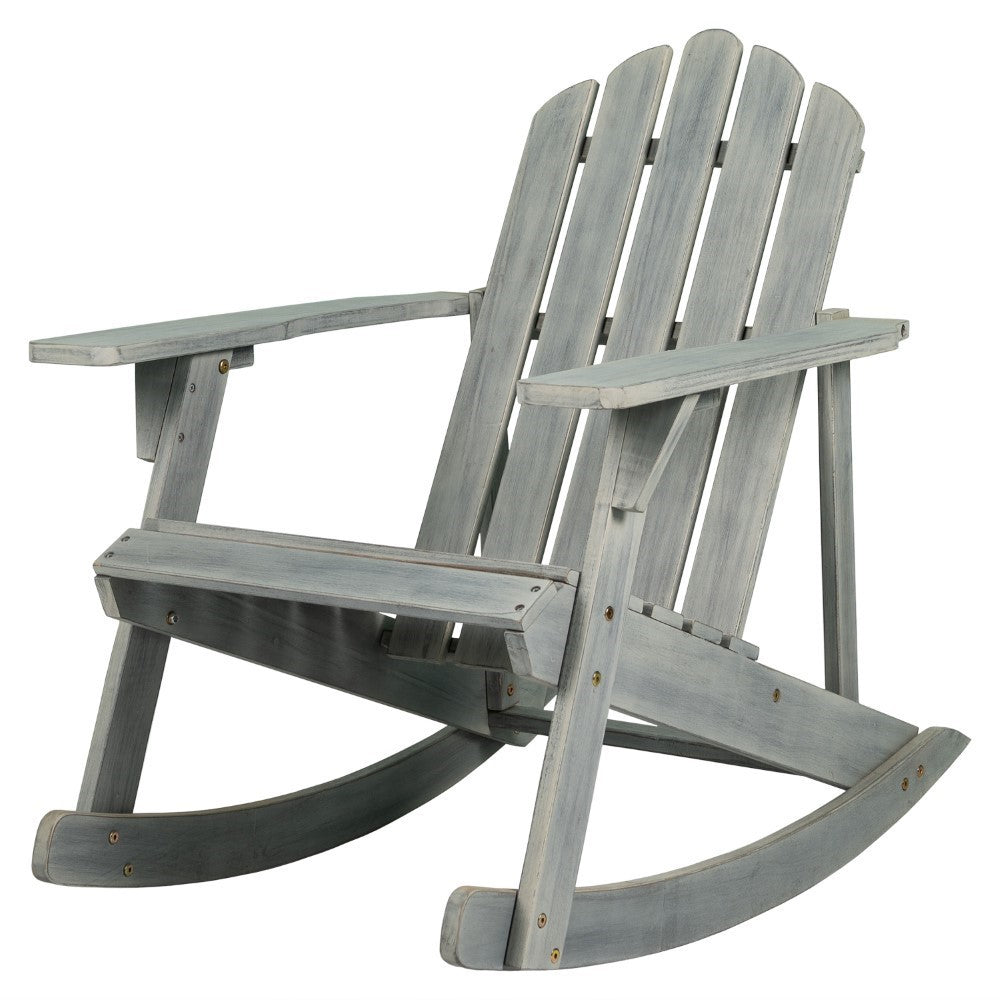Premium Acacia Wood Adirondack Rocking Chair for Outdoor Patio - Classic Comfort & Durable Design - Perfect for Backyard, Garden, Poolside & Porch Relaxation