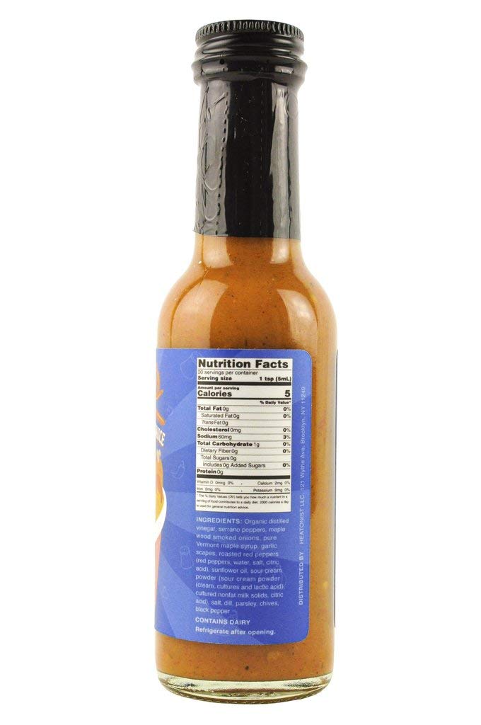 Heatonist Keith's Chicken Sauce - Natural Hot Sauce with Serrano Peppers, Ranch & Vermont Maple Syrup, 5 fl oz (1-Pack) | Perfect for Wings, Burgers & Grilled Meats