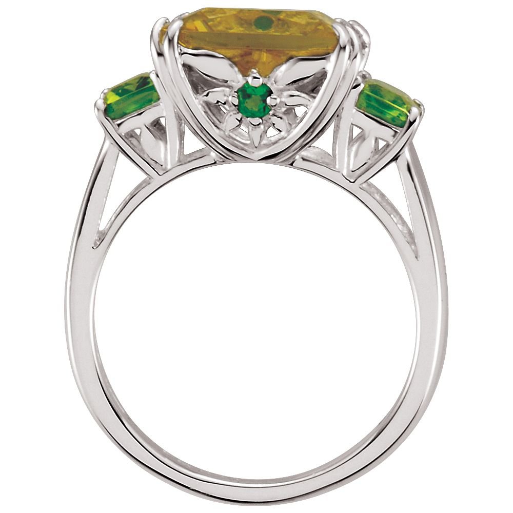 Exquisite Gemstone Rings - Lime Quartz, Peridot & Chrome Diopside Ring | DiamondJewelryNY | Elegant Jewelry for Women, Wedding, Anniversary & Special Occasions