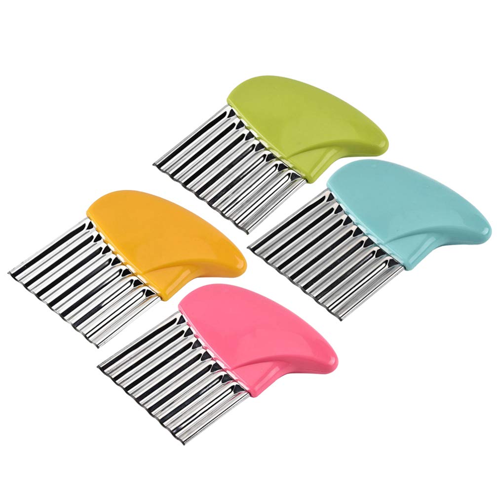 Hemoton 4-Piece Stainless Steel Potato Chipper Set - Professional Potato Cutter & Slicer for French Fries, Chips & Wedges - Perfect for Restaurants, Home Kitchens & Commercial Use