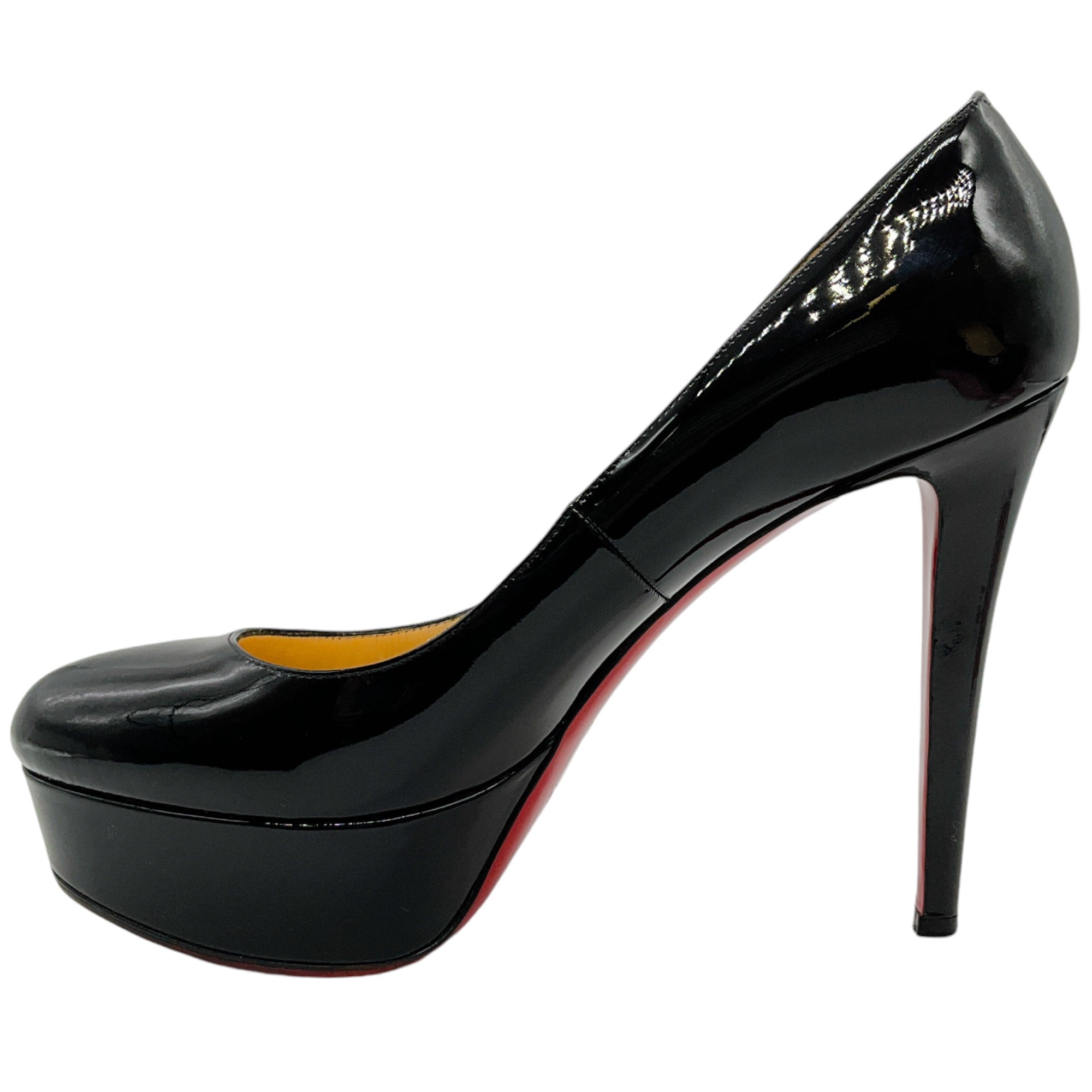 Christian Louboutin Black Patent Leather Platform Pumps - Women's High Heel Dress Shoes for Party, Wedding & Evening Wear
