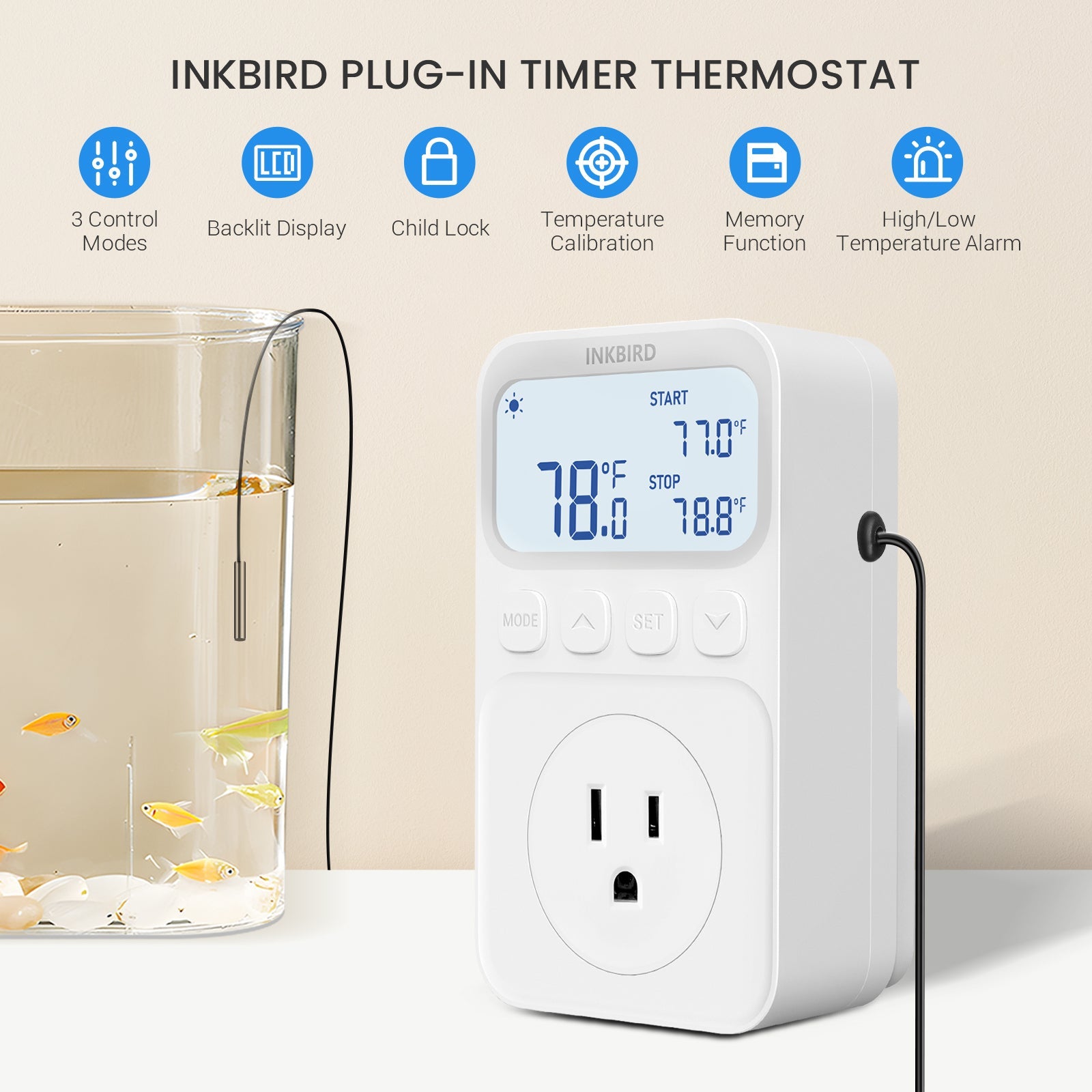 C216T Digital Temperature Controller - Precise Thermostat for Home, Lab & Industrial Use - Ideal for HVAC, Aquariums & Brewing