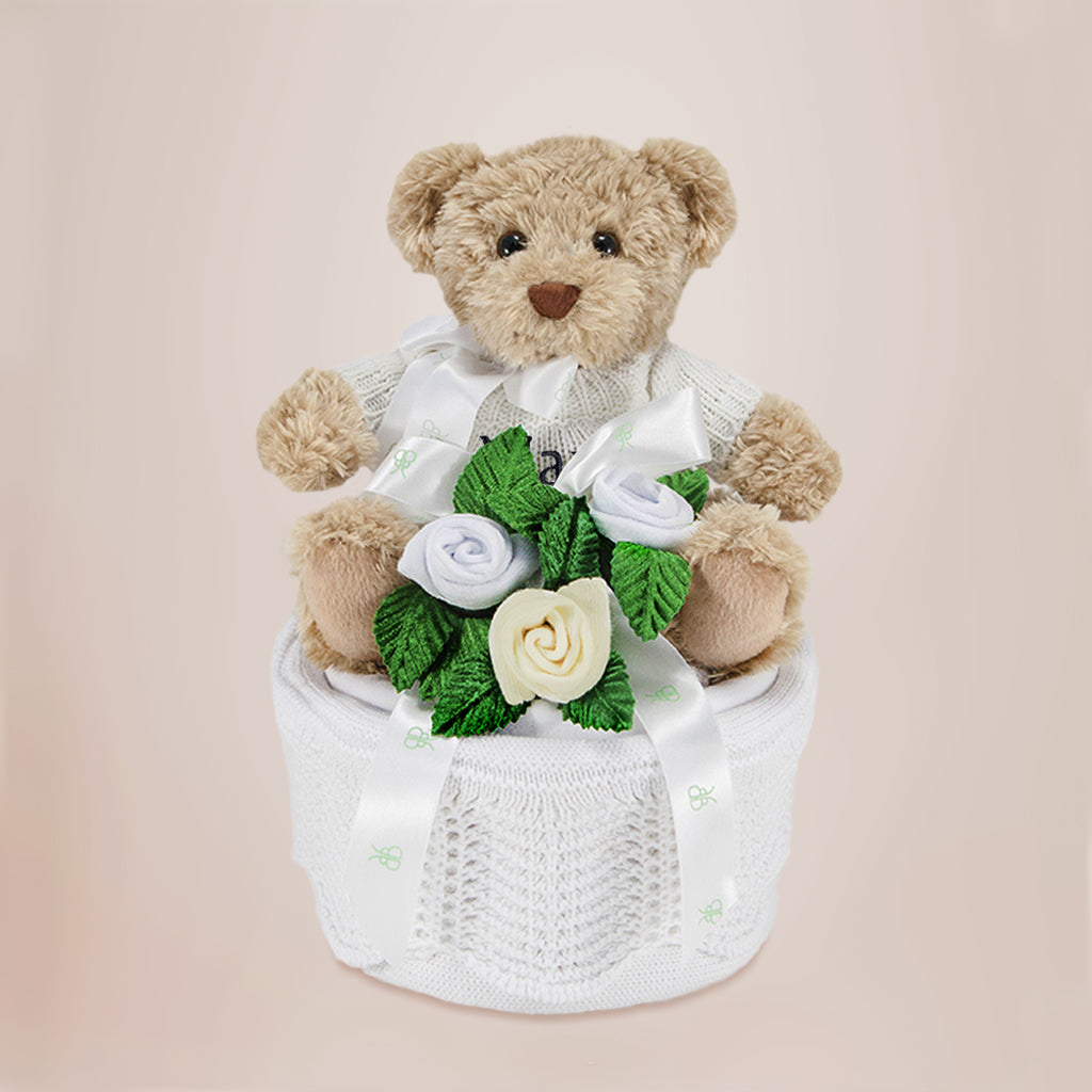 Personalized Bertie Bear Plush Blanket - Custom Name Baby Gift for Birthdays, Showers & Nursery Decor