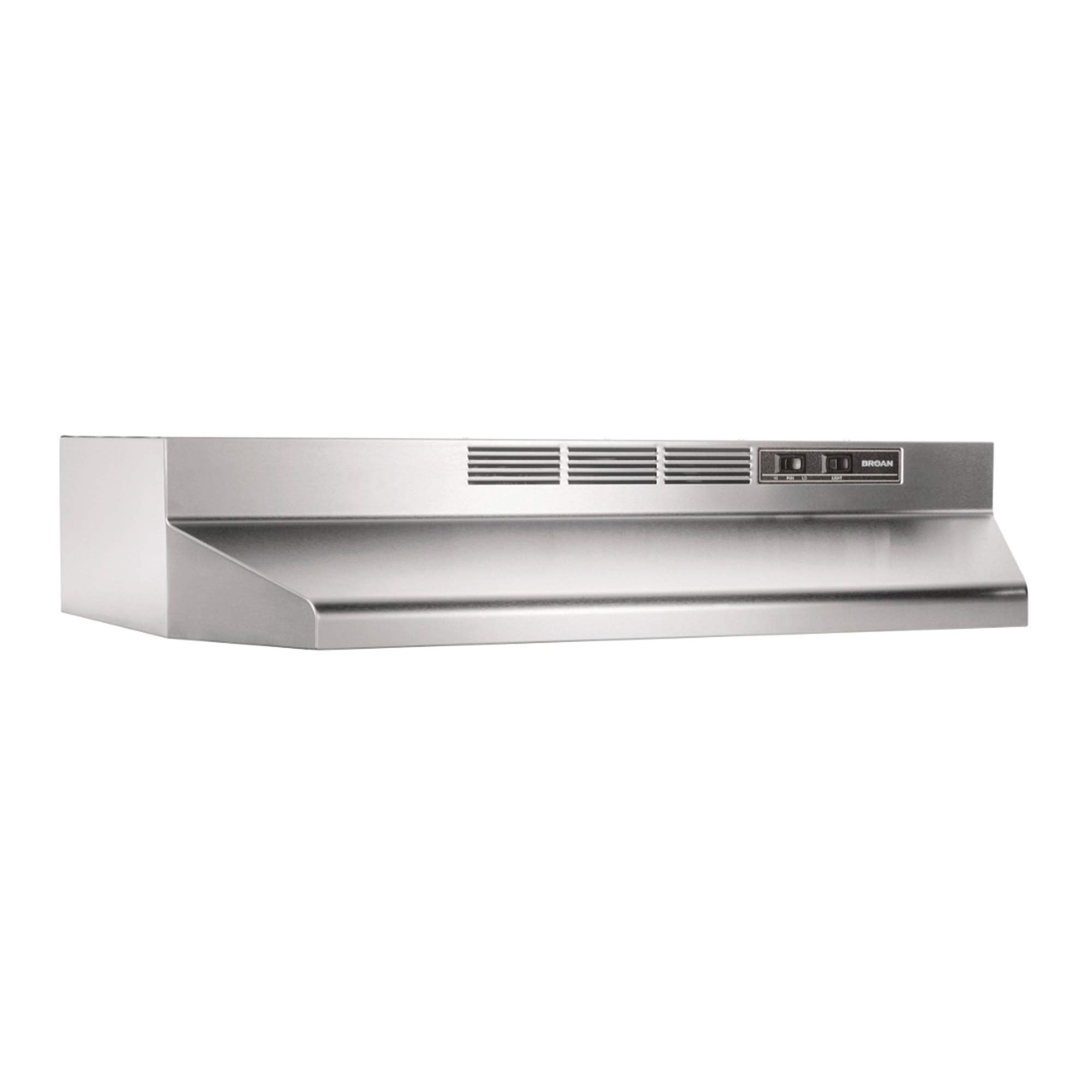 Broan-NuTone 413004 30-Inch Stainless Steel Under Cabinet Range Hood with LED Lights - Non-Ducted Ductless Kitchen Exhaust Fan for Modern Homes & Apartments
