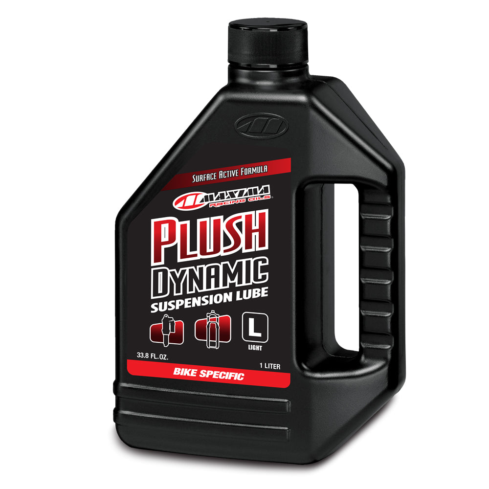 Maxima Plush Dynamic Suspension Lubricant - 1 Liter (33.8 oz) for Motorcycle, ATV & Off-Road Vehicle Suspension Maintenance | Smooth Ride & Enhanced Performance