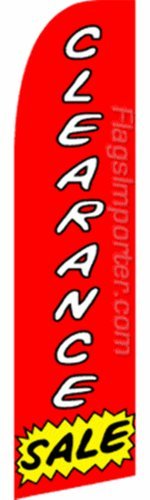 Red White Yellow Swooper Flutter Feather Flag - Outdoor Advertising, Car Dealerships, Sports Events, Grand Openings | Clearance Sale