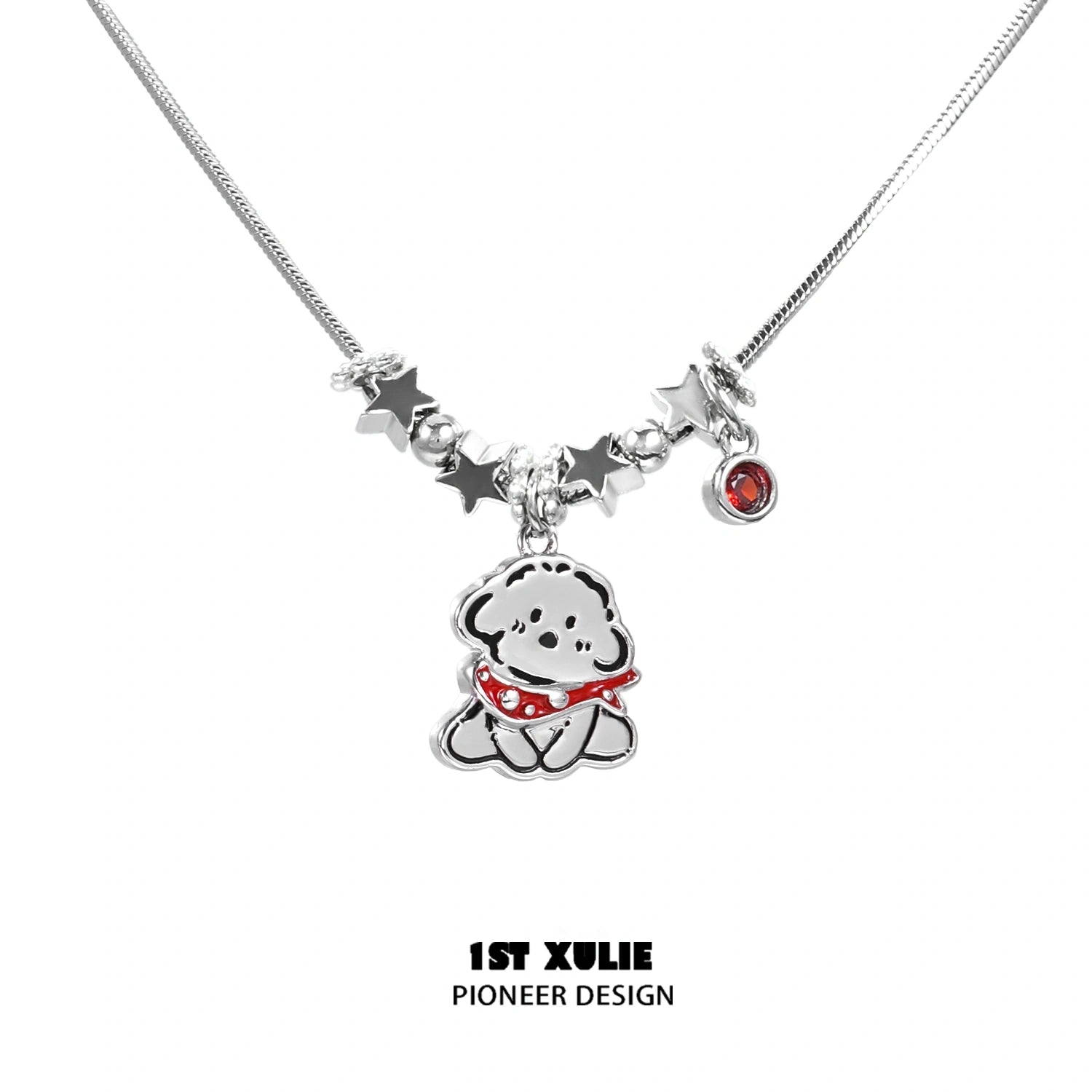 2024 Christmas Dog Pendant Necklace - 18K Gold Plated Graffiti Puppy Charm for Women & Men | Perfect Holiday Gift for Pet Lovers, Christmas Party & Casual Wear