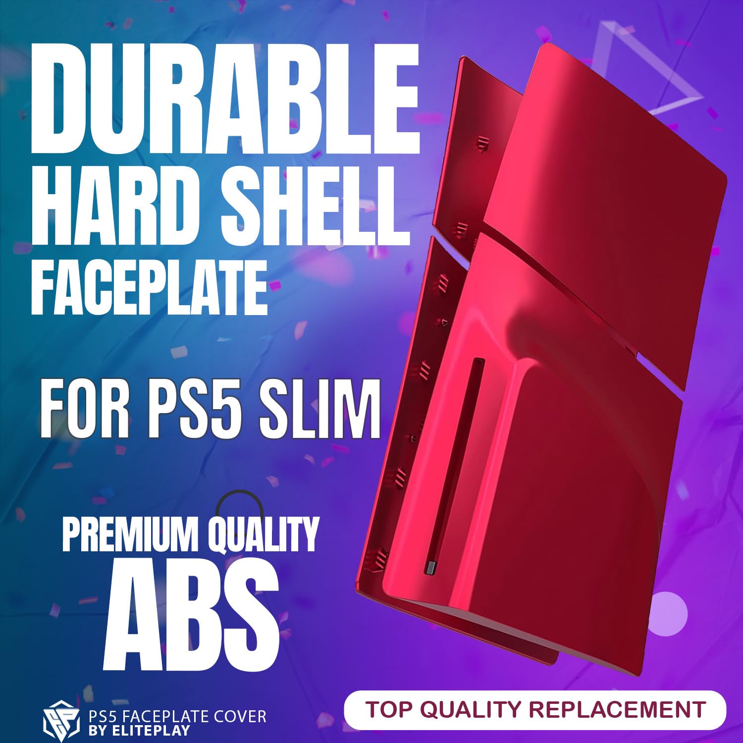 ElitePlay PS5 Slim Cover - Volcanic Red Protective Case for PS5 Disc Edition | Durable Gaming Accessories for Enhanced Console Protection | Perfect for Gaming Setups, Travel & Display
