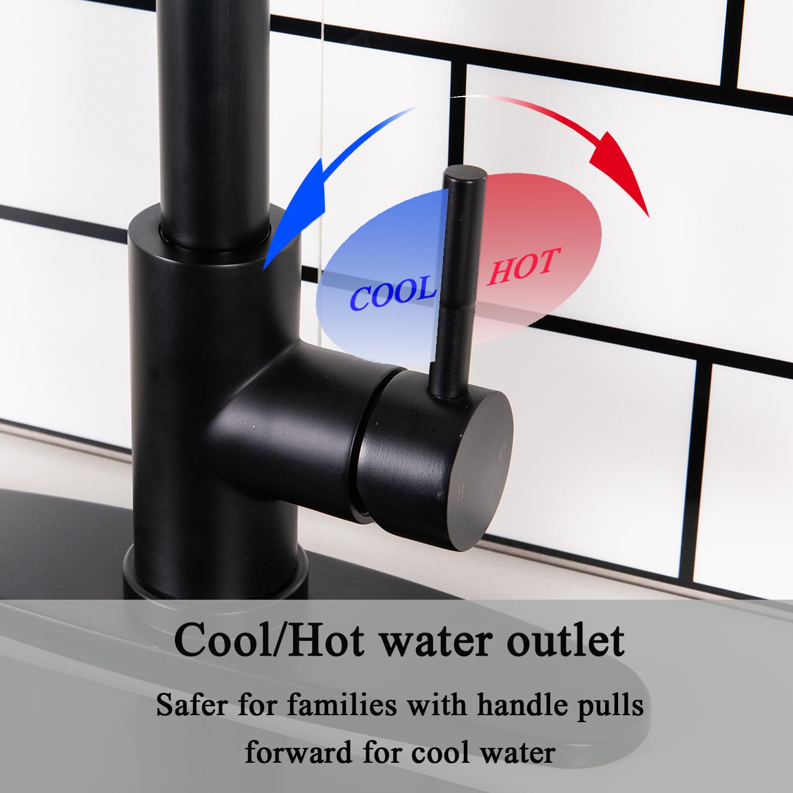 Matte Black Single Handle Pull Down Sprayer Kitchen Faucet, Stainless Steel Sink Faucet for Bar, Laundry, RV & Farmhouse, Ideal for Modern and Rustic Kitchens