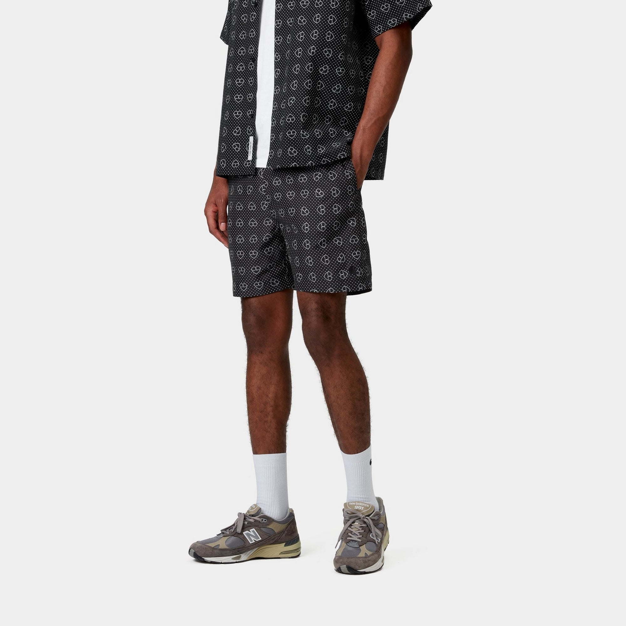 **Slater Swim Trunks for Men - Black Furoshiki Print Quick-Dry Beach Shorts | Perfect for Swimming, Surfing & Summer Vacations**