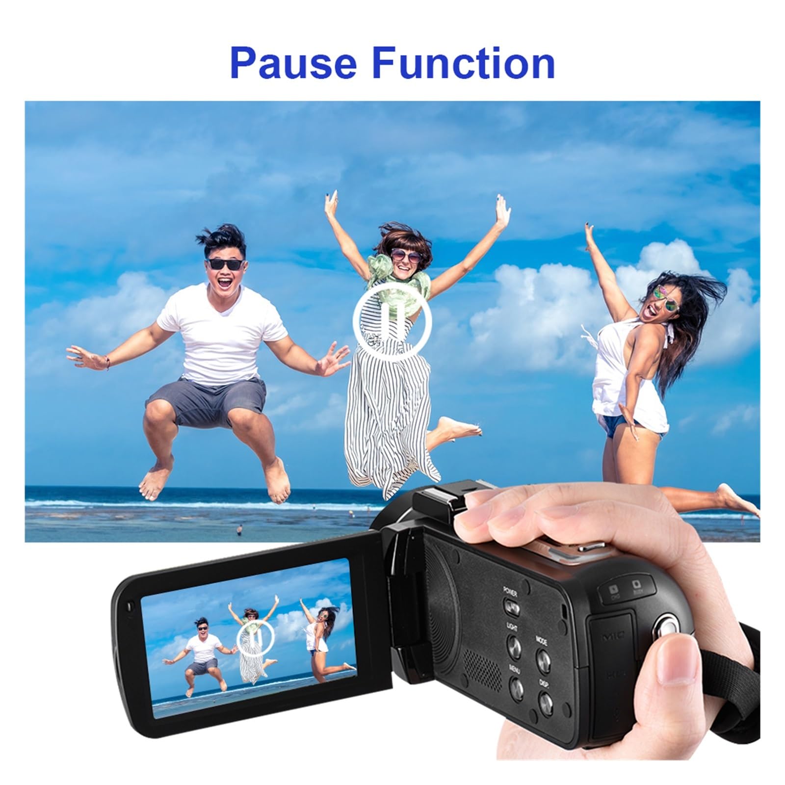 2.7K Vlog Camera with 16X Zoom & Rotating Touch Screen - Perfect for Outdoor Photography & YouTube Videos