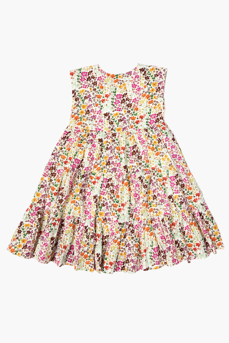 Girls Floral Chicken Print Dress - Pink Ruffled Party Dress for Kids Birthday, Photo Shoot & Special Occasions