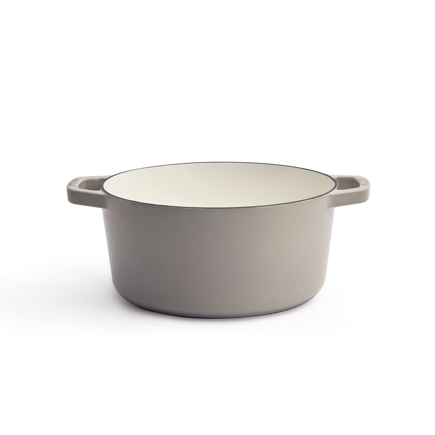 Premium 3.5-Quart Enameled Cast Iron Dutch Oven with Lid - Kana Milo Enamel Coated Casserole Pot | Oven & Dishwasher Safe | Ideal for Braising, Stewing & Baking (Pebble with Gold Knob) | Perfect for Family Dinners & Holiday Cooking