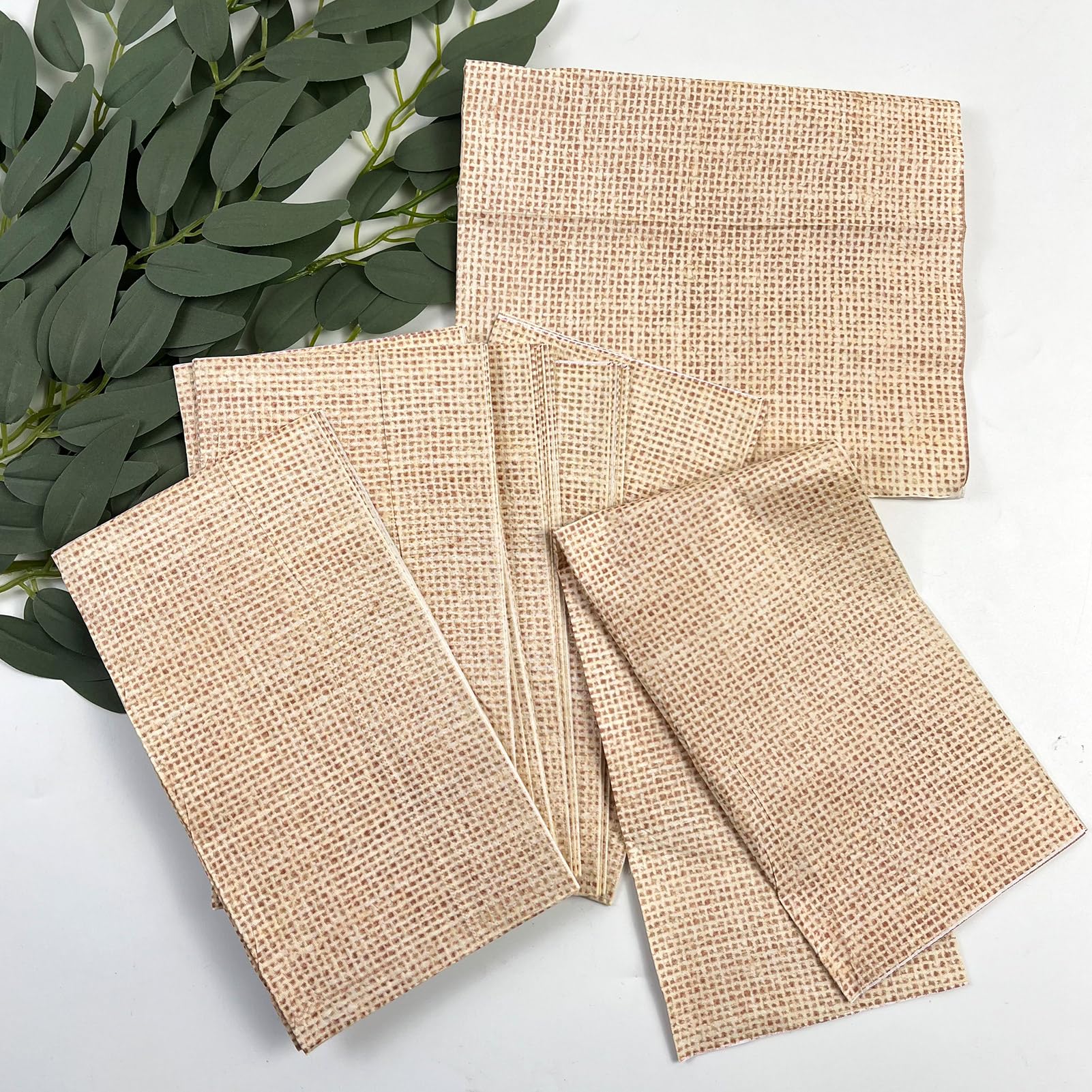 60-Pack Printed Burlap Napkins - Disposable Guest Towels for Bathroom, Kitchen, Wedding & Parties | 4.3