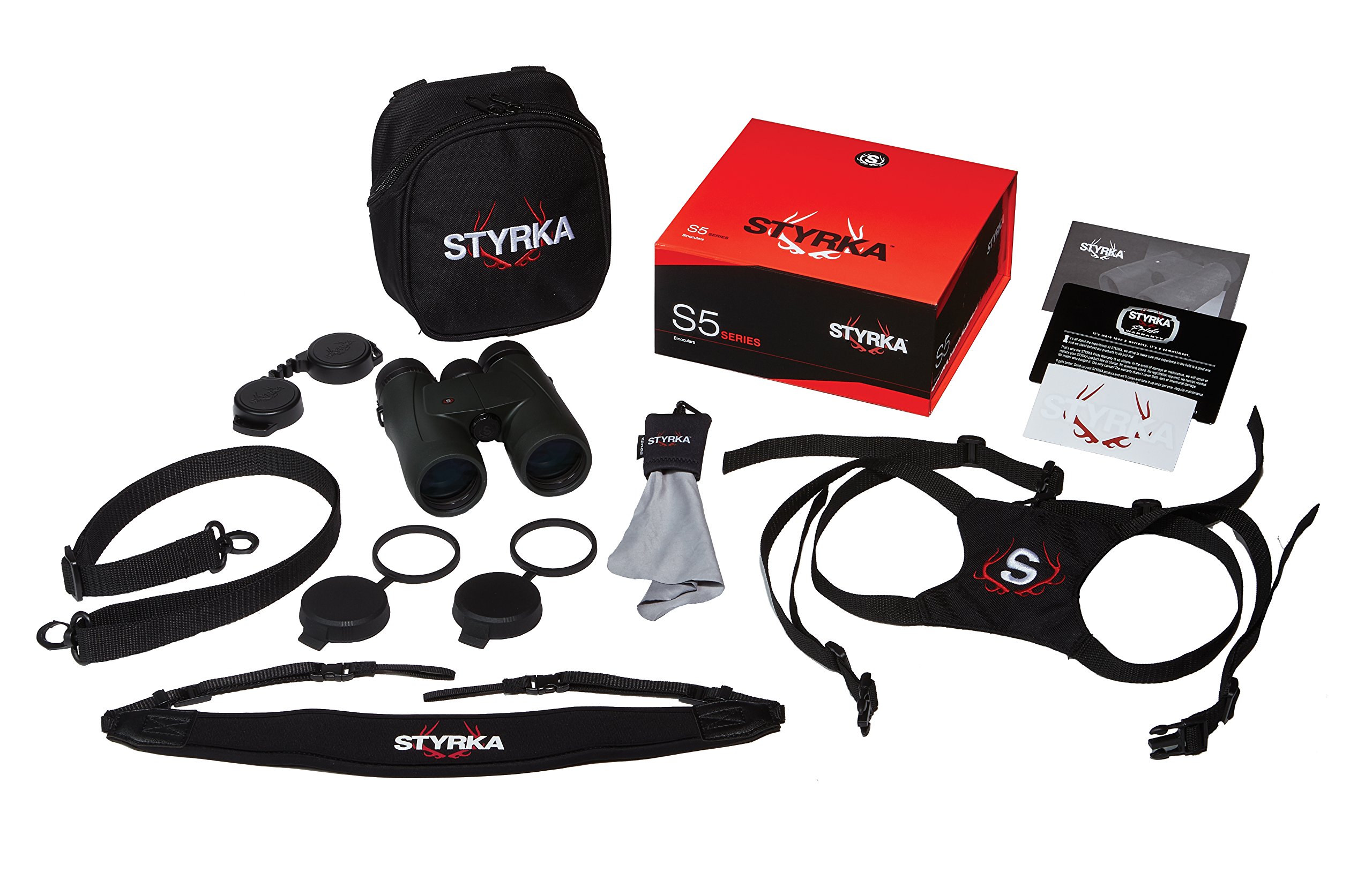 Styrka S5 Series 8x32 Binoculars for Hunting, Bird Watching & Outdoor Activities - Waterproof & Fogproof Professional Binoculars - Perfect for Wildlife Observation, Sports Events & Travel Sightseeing - Dark Green ST-35500