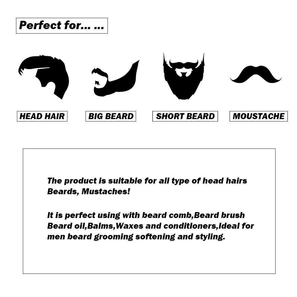 YMZ 2-Sided Beard Comb for Men - Wide & Fine Teeth Grooming Comb for Beards, Mustache & Hair - Perfect for Travel, Home & Salon Use (Includes Black Storage Bag)