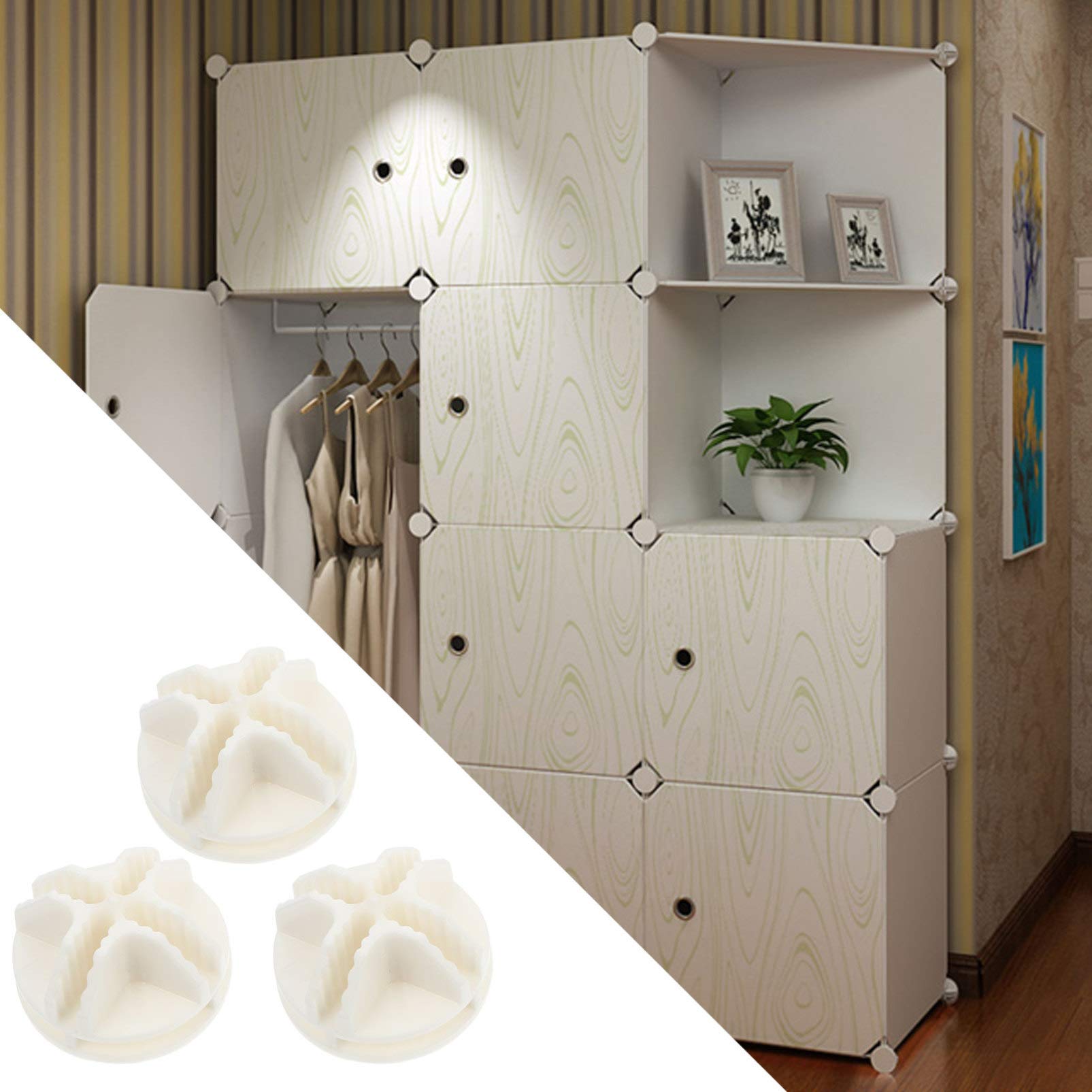 20-Pack White Wire Cube Plastic Connectors for Modular Storage Shelves - DIY Closet Organizer, Wire Shelving Clips - Perfect for Bedroom, Garage & Pantry Organization