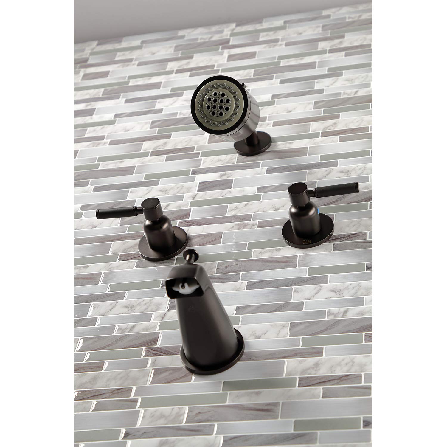 Kingston Brass KBX8145DKL Kaiser Oil Rubbed Bronze Tub and Shower Faucet Set - 7.13 x 14.13 x 5.5 Inches - Vintage Bathroom Fixture for Classic & Modern Bathrooms