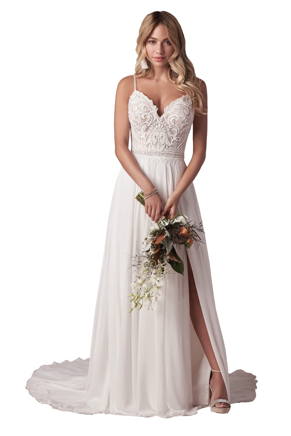 2023 Boho Lace Beach Wedding Dresses for Bride - WaterDress WDW002 | Perfect for Beach Ceremonies, Destination Weddings & Romantic Photoshoots