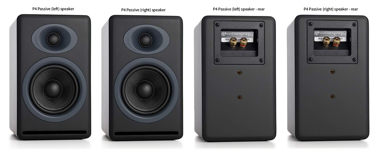 Audioengine P4 Passive Bookshelf Speakers - High-Performance 2-Way Home Stereo & Desktop Speakers (White) | Perfect for Home Theater, Music Listening & Office Setup
