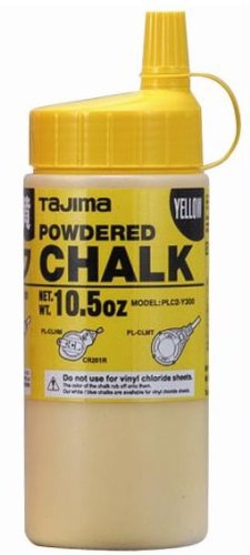 Tajima PLC2-Y300 Ultra-Fine Powdered Snap Line Chalk - 6 Pack Yellow Chalk (10.5oz/300g Each) - Ideal for Construction, Masonry, Carpentry & DIY Projects