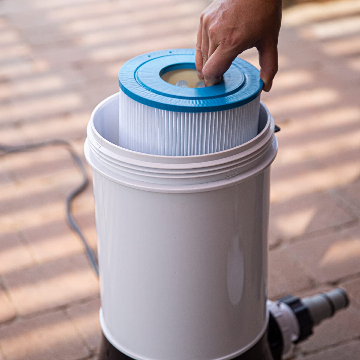 XtremepowerUS 1500 GPH Above Ground Pool Cartridge Filter System with Built-in Pump & Pressure Gauge - Perfect for Backyard Swimming Pools, Inflatable Pools, and Water Filtration Maintenance