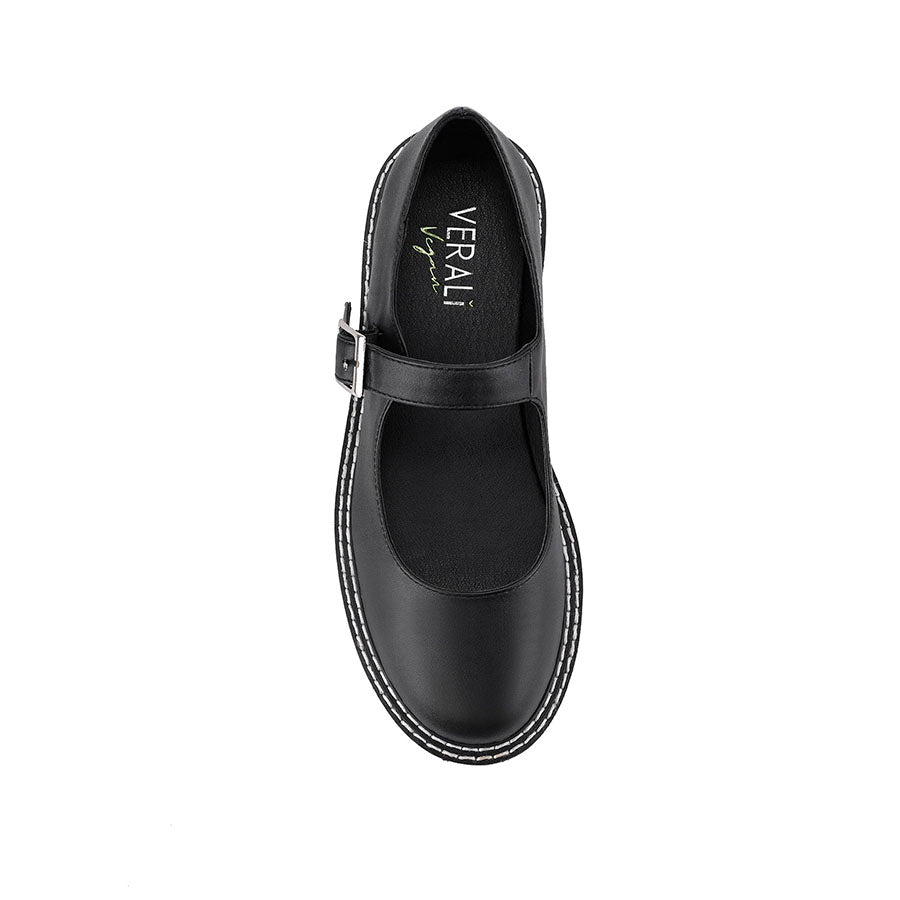 Nene Chunky Mary Jane Loafers for Women - Black Comfortable Slip-On Shoes for Casual Outfits & Work Wear