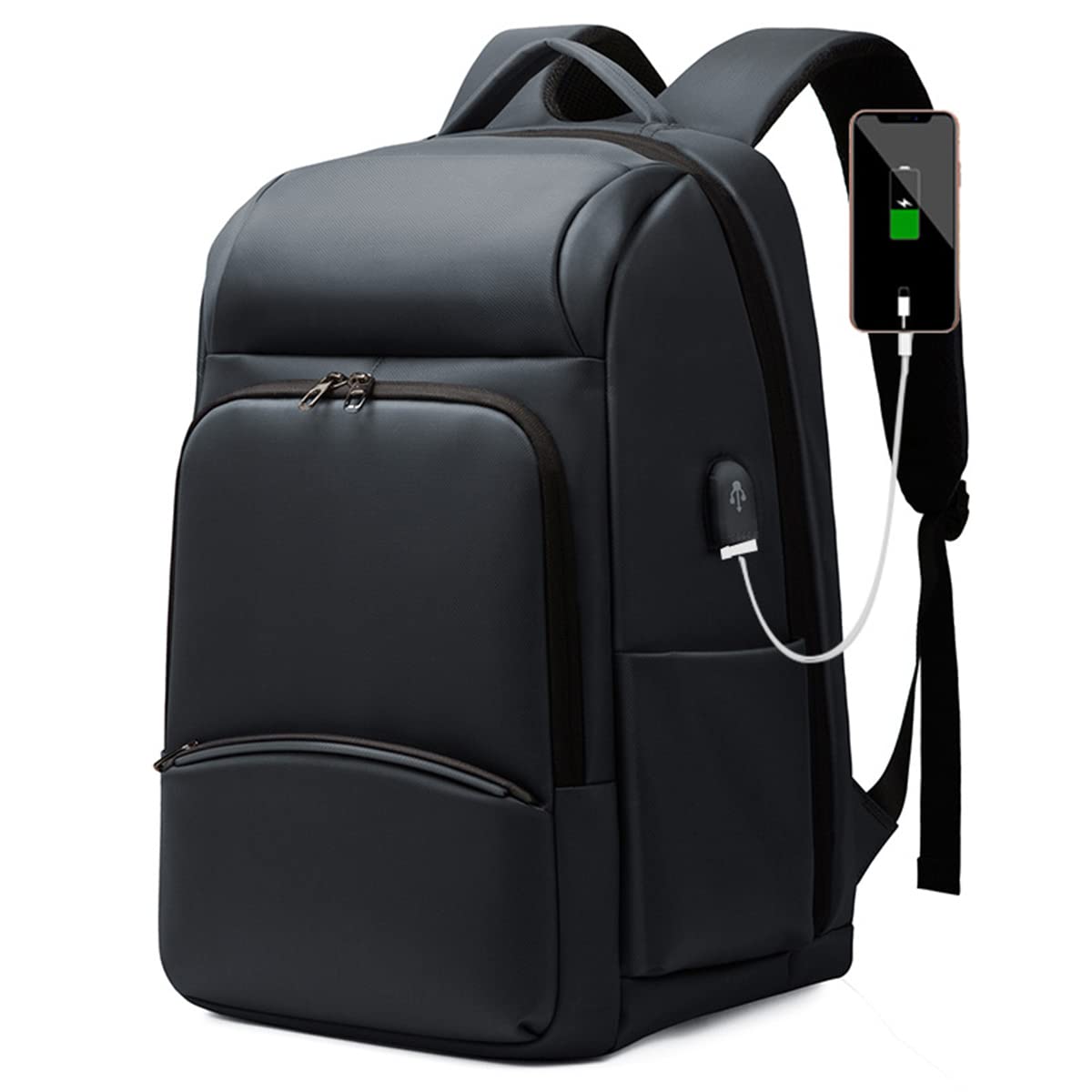 Taiyoko Men's Laptop Backpack with USB Charging Port - Waterproof 17 Inch Notebook Bag for Work & Business Travel - Durable Grey Computer Backpack for Commuters & Professionals